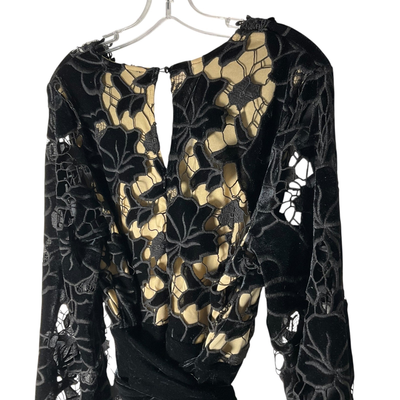 VENUS Velvet Cutout Lace V-Neck Mini Dress Goth Witchy Whimsigoth Black Size 18