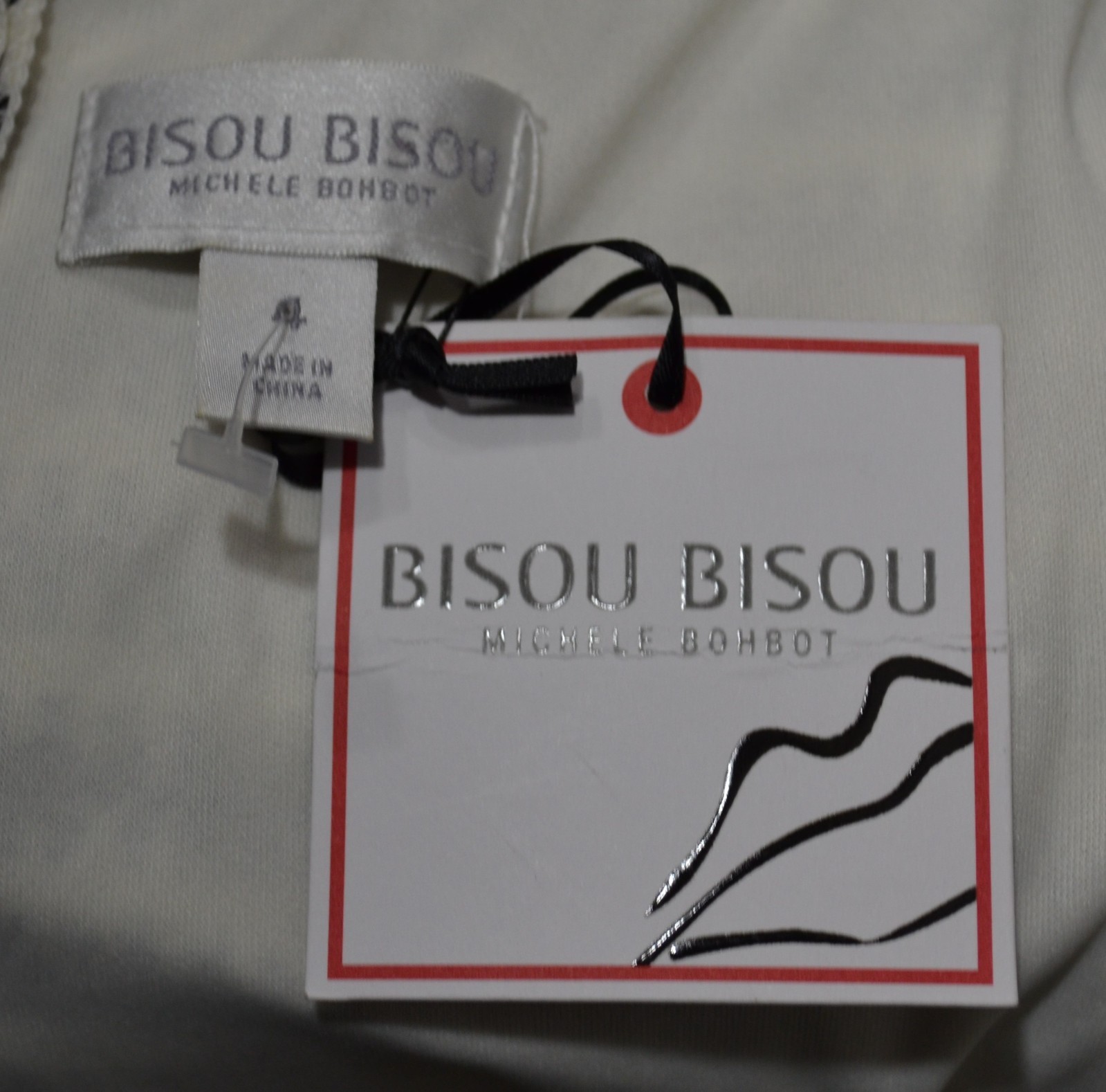 BISOU BISOU NEW NWT Black White Patterned Sleeveless Dress 4 Lined Bodice