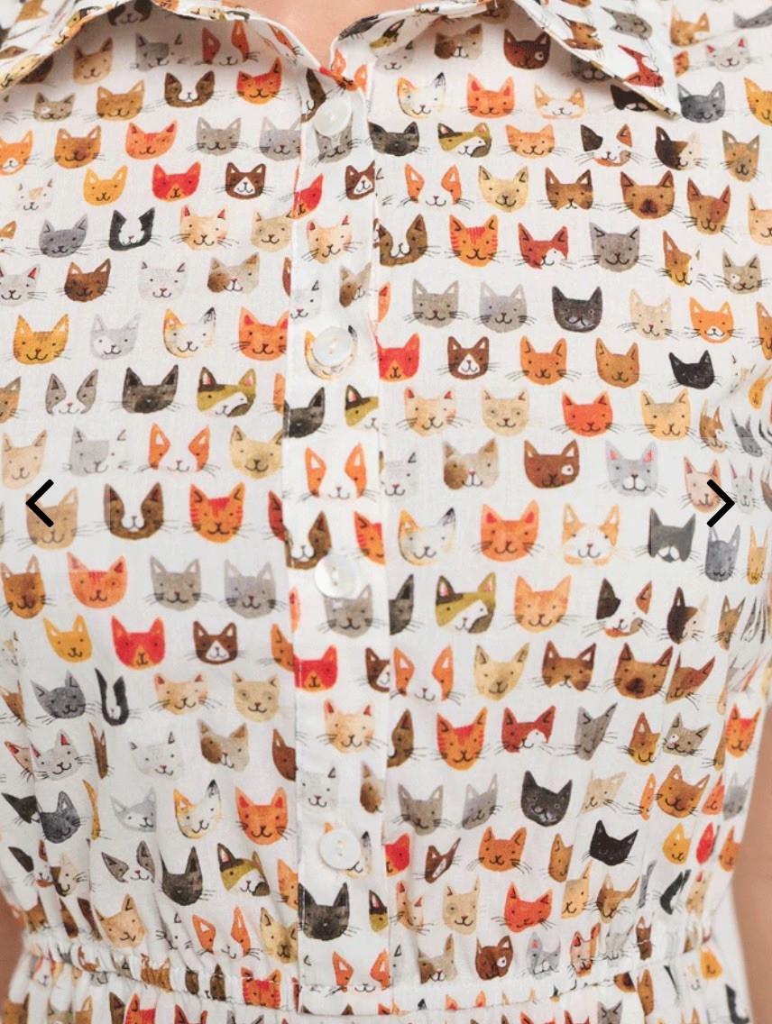 SM Wardrobe Women’s Sleeveless Cat Face Dress Medium