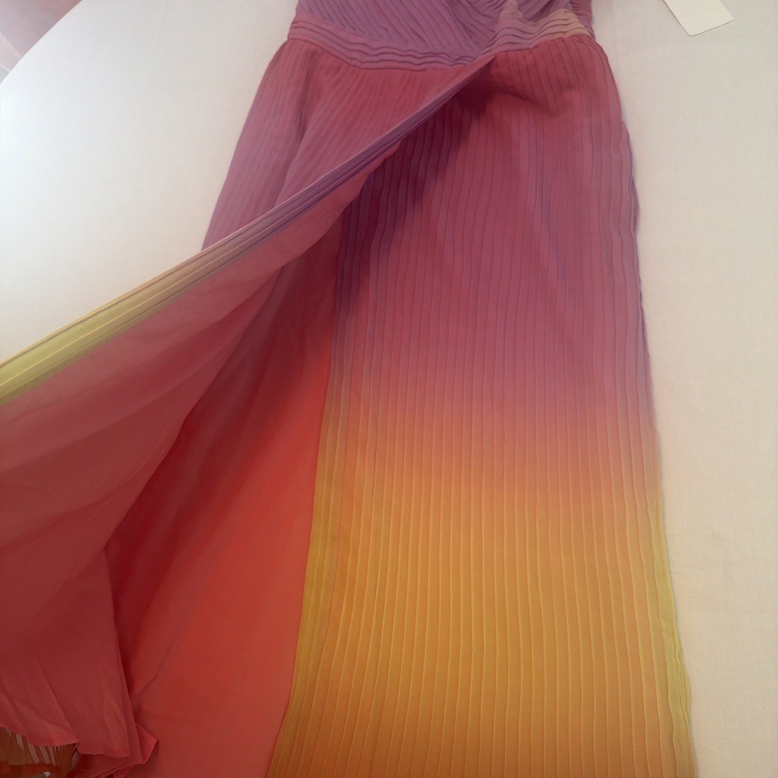 LEITH Nordstrom Sleeveless Pleated Ombré Gradient Pink Lemonade Sundress Y2K (M)