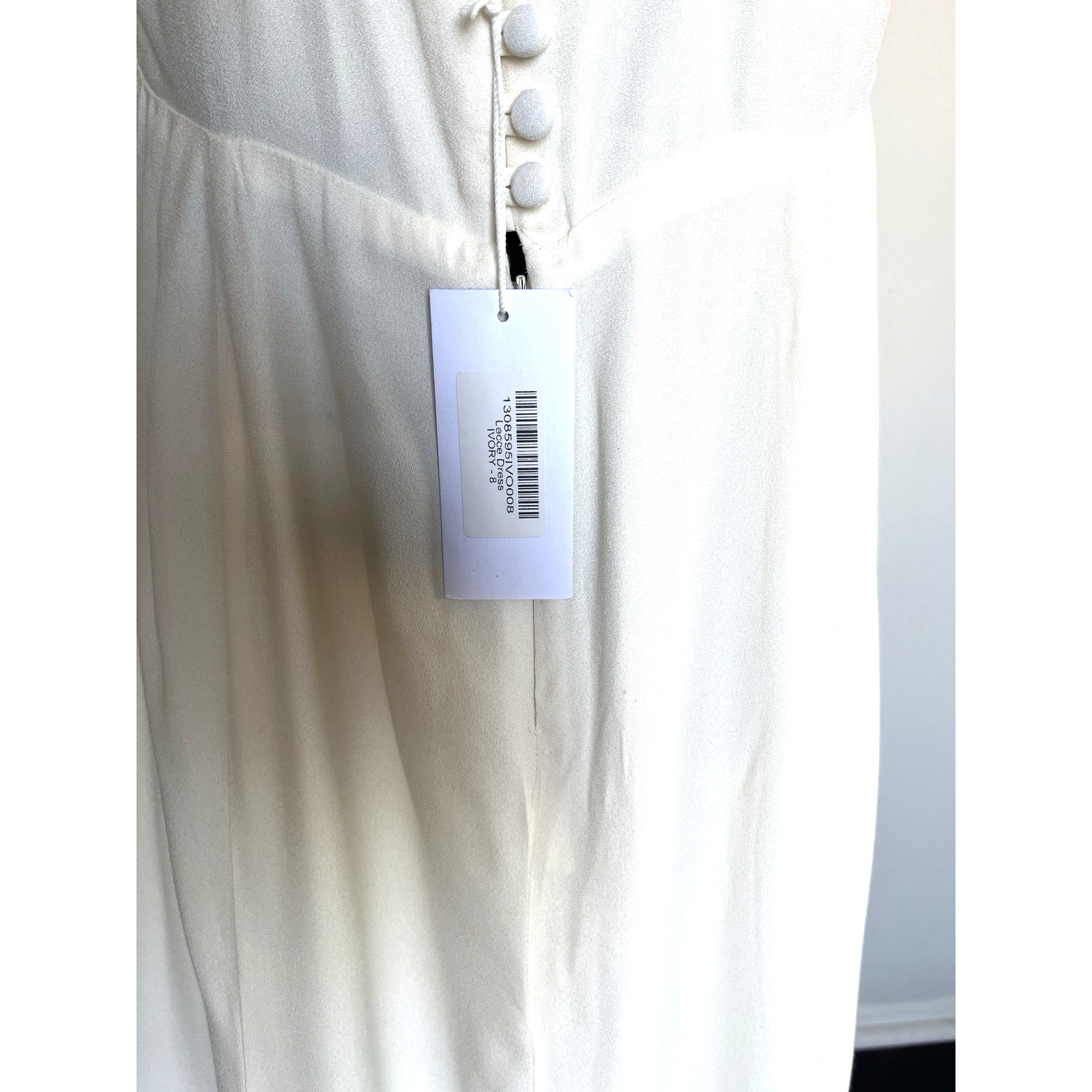 Reformation Lecce Wedding Bridal Gown Size 8 Ivory Train Sweetheart Neckline