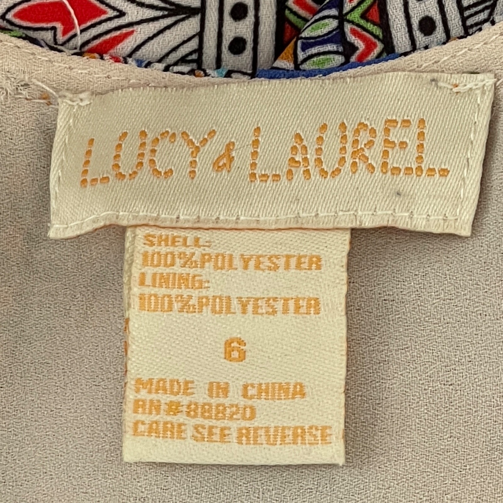 Lucy & Laurel Size 6 Woman’s Blue Orange Red Green White Paisley Sundress Dress