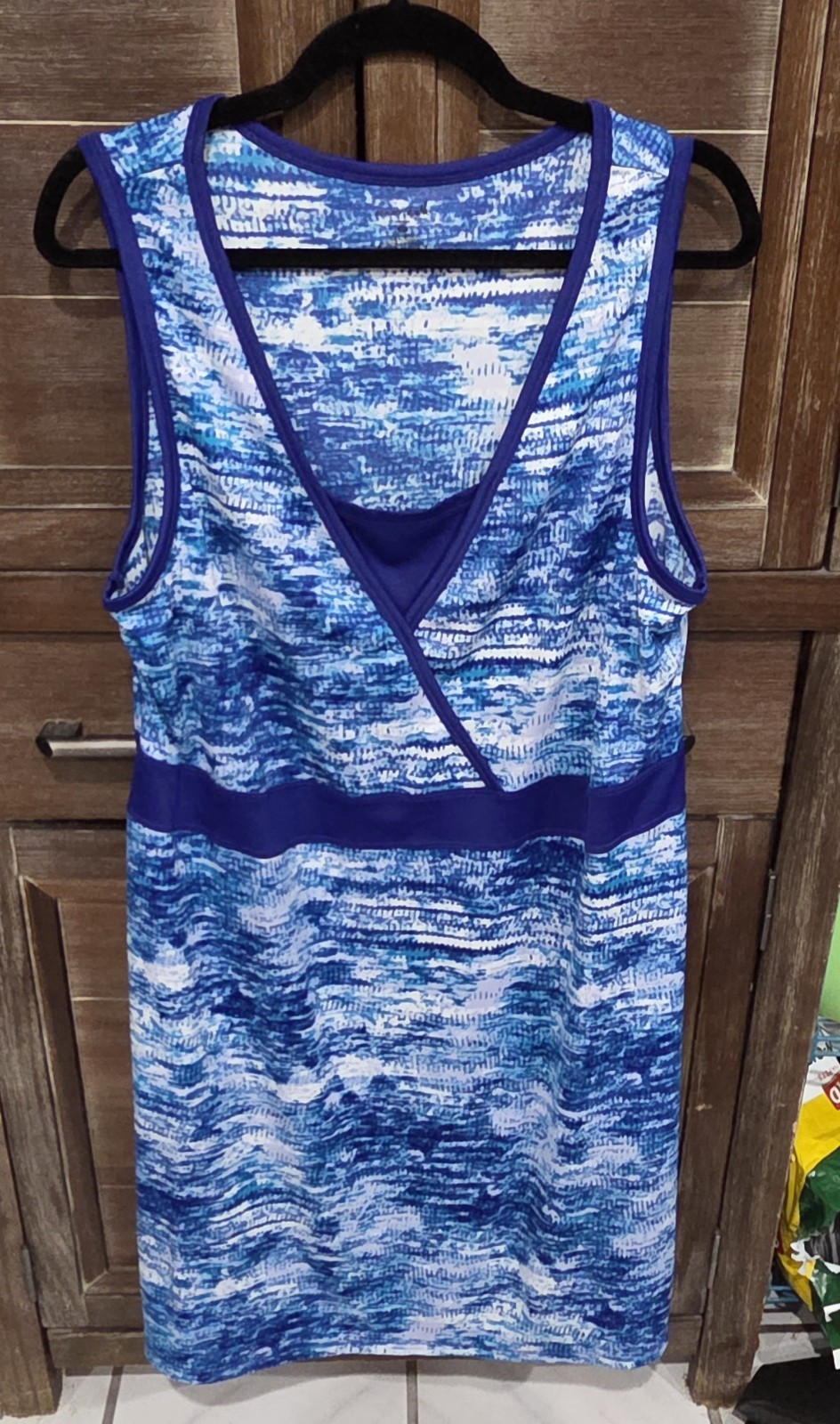 Exertek Women’s Moisture Wicking Sport Dress Size 2X Blue White Knee Length