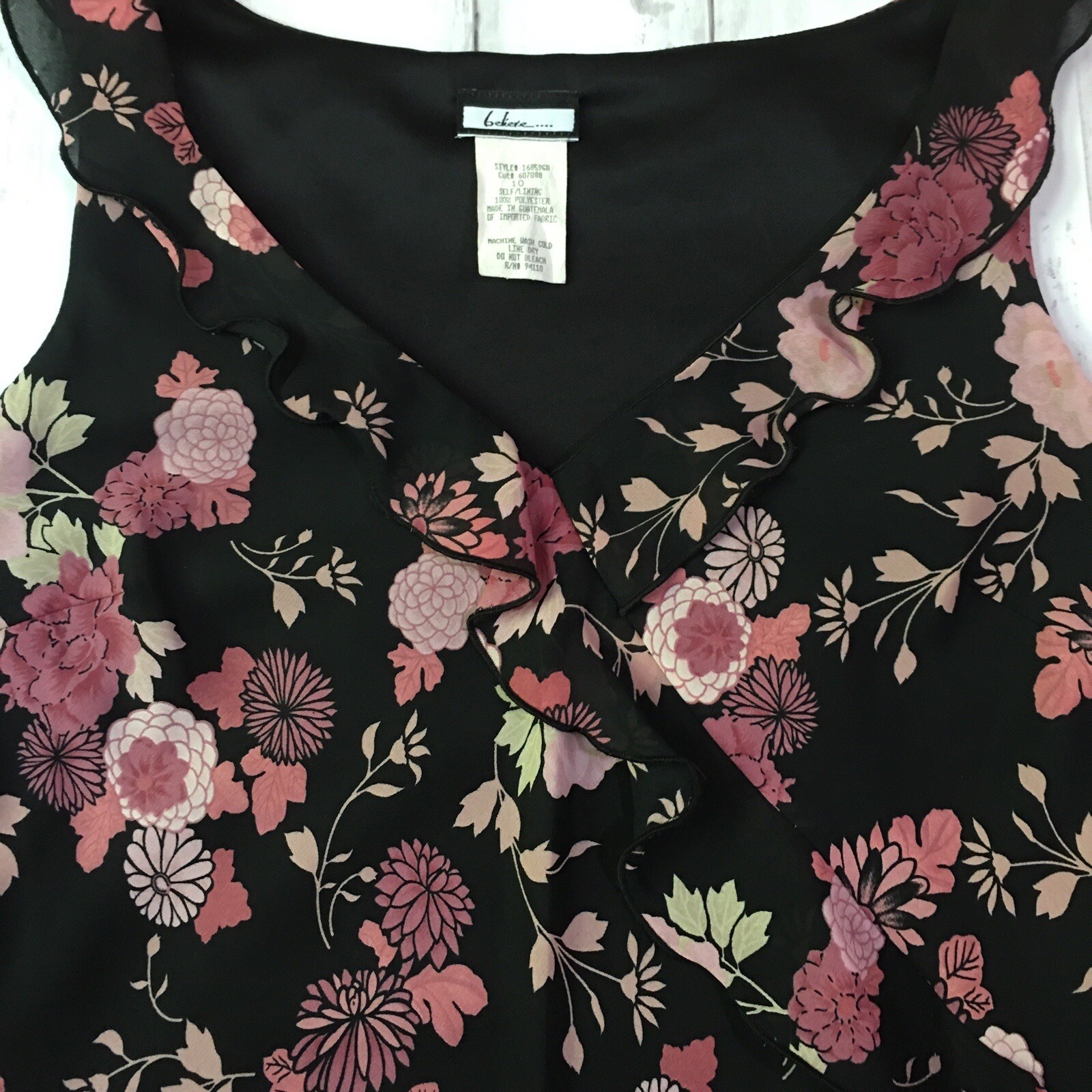 Vintage Believe Womens Flower Babydoll Midi Dress Size 10 Pink Black Y2K Fairy