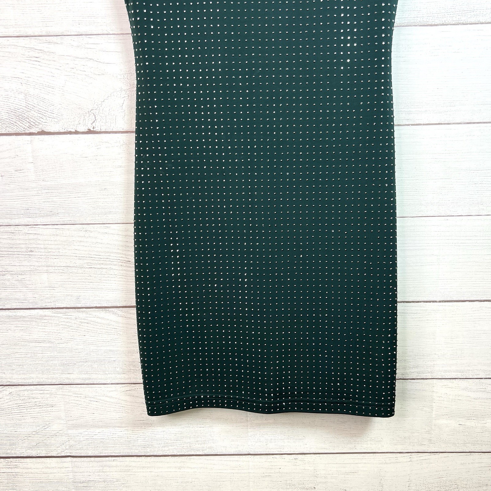 Bebe Green Studded Rhinestone Bodycon Short Mini Dress Size S Festive Y2K