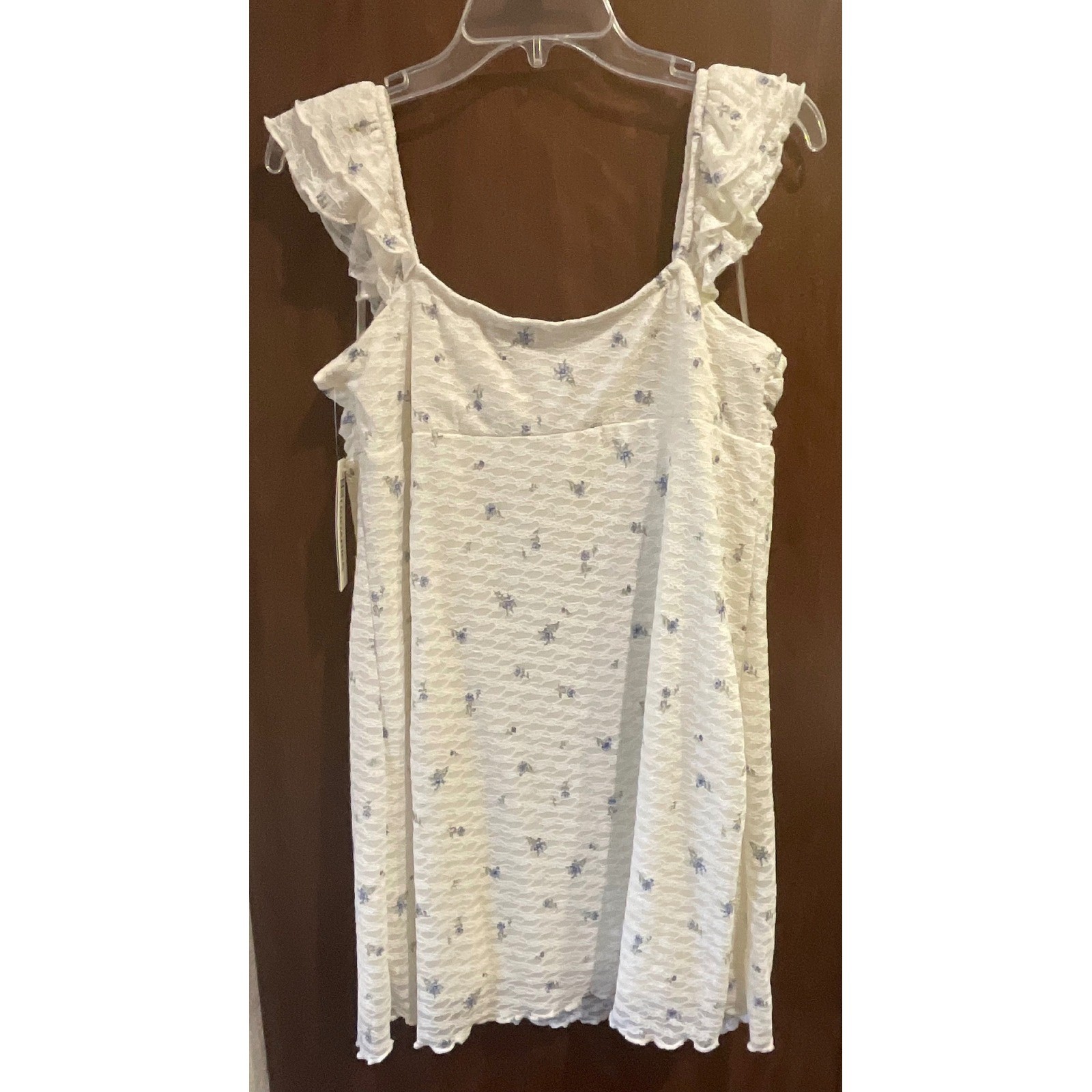 No Boundaries Double Ruffle Ruched Mini Dress, Women’s size L H-033