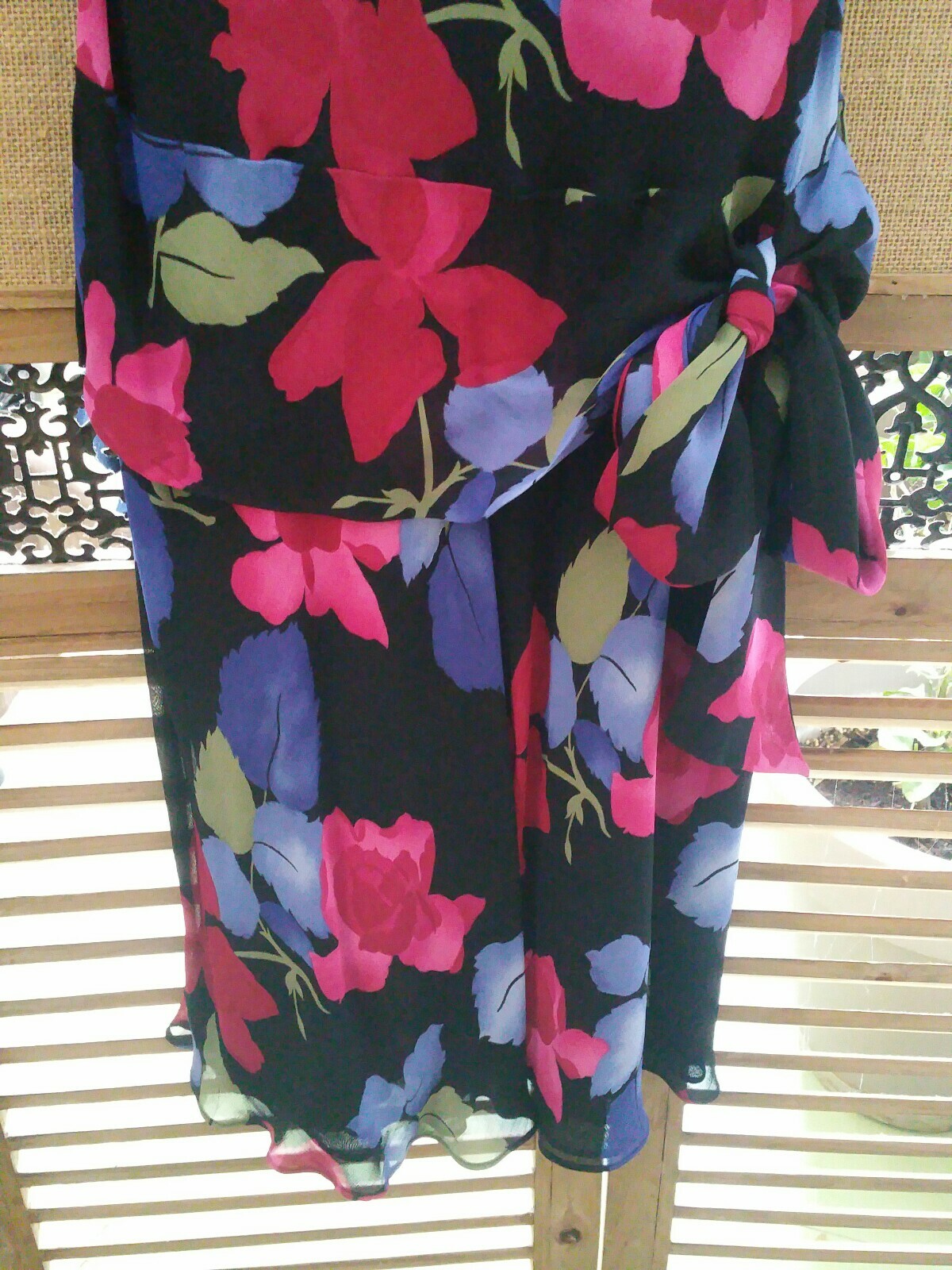 EVAN-PICONE Black & multicolor Floral Sleeveless, V-Neck, Slip Cocktail Dress 4