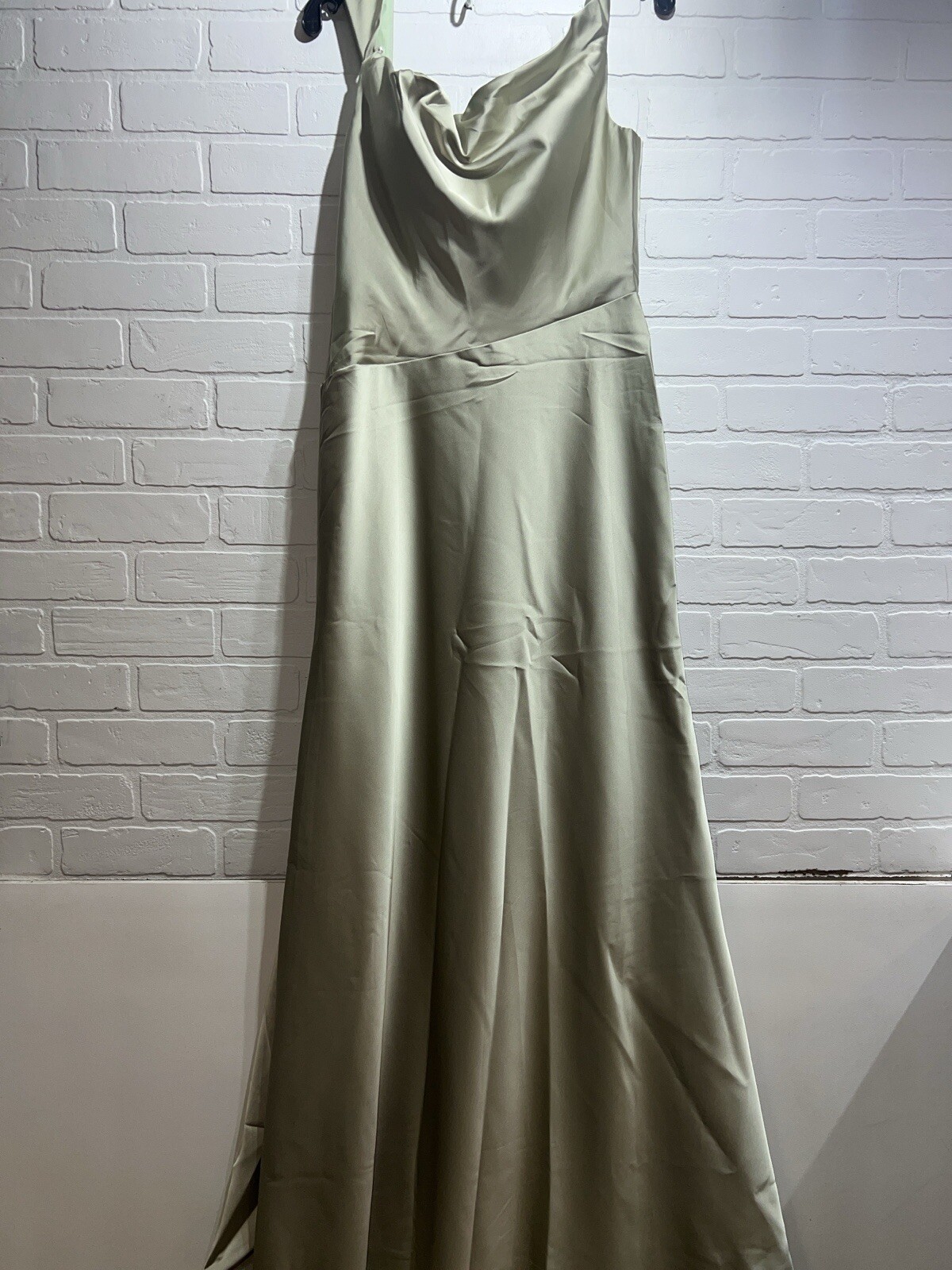 NEW! AW Bridal – Satin Charmeuse Meggie Dress Fennel Seed Green Size USA 10 $100