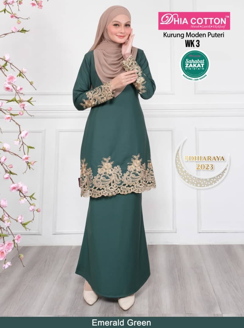 Baju Kurung Plain “Jangok” Modest wear cotton XS-4XL sedondon