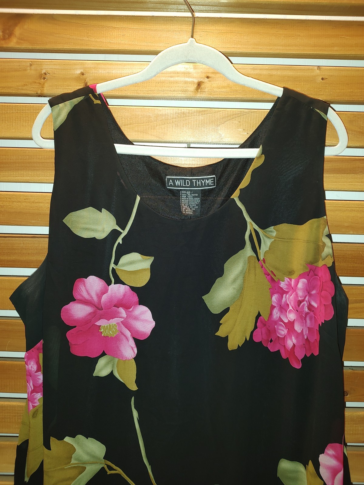 Long Art Floral Beauty Chiffon Maxi DRESS Size 22 Sleeveless Lined Cruise Resort