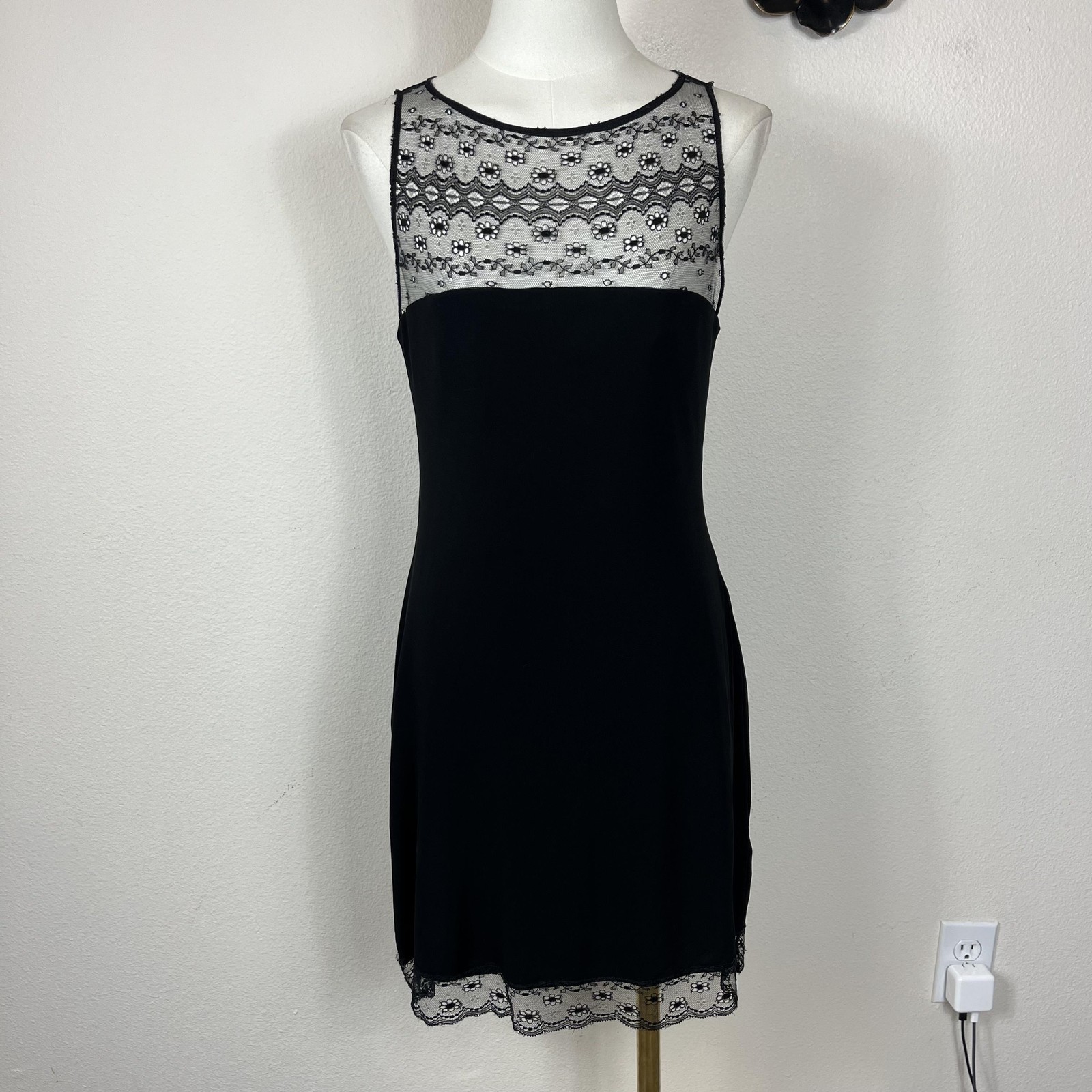 Vintage Maria Bianca Nero Dress Womens Large Black Whimsigoth Y2K 90s Party USA