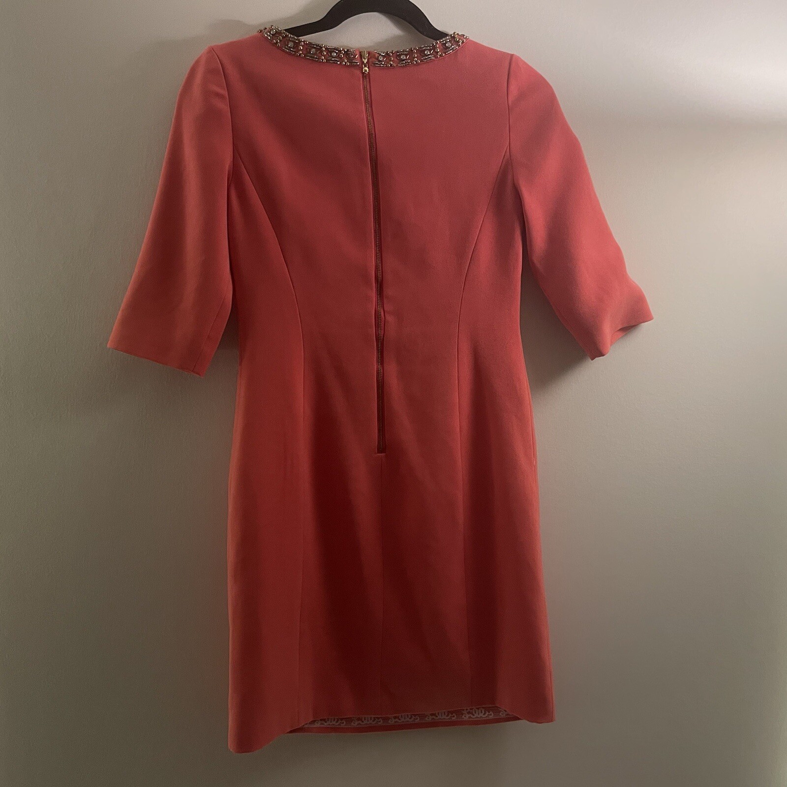 Lilly Pulitzer – Bronte Shift – Watermelon Pink – Beaded Neckline Dress sz 2
