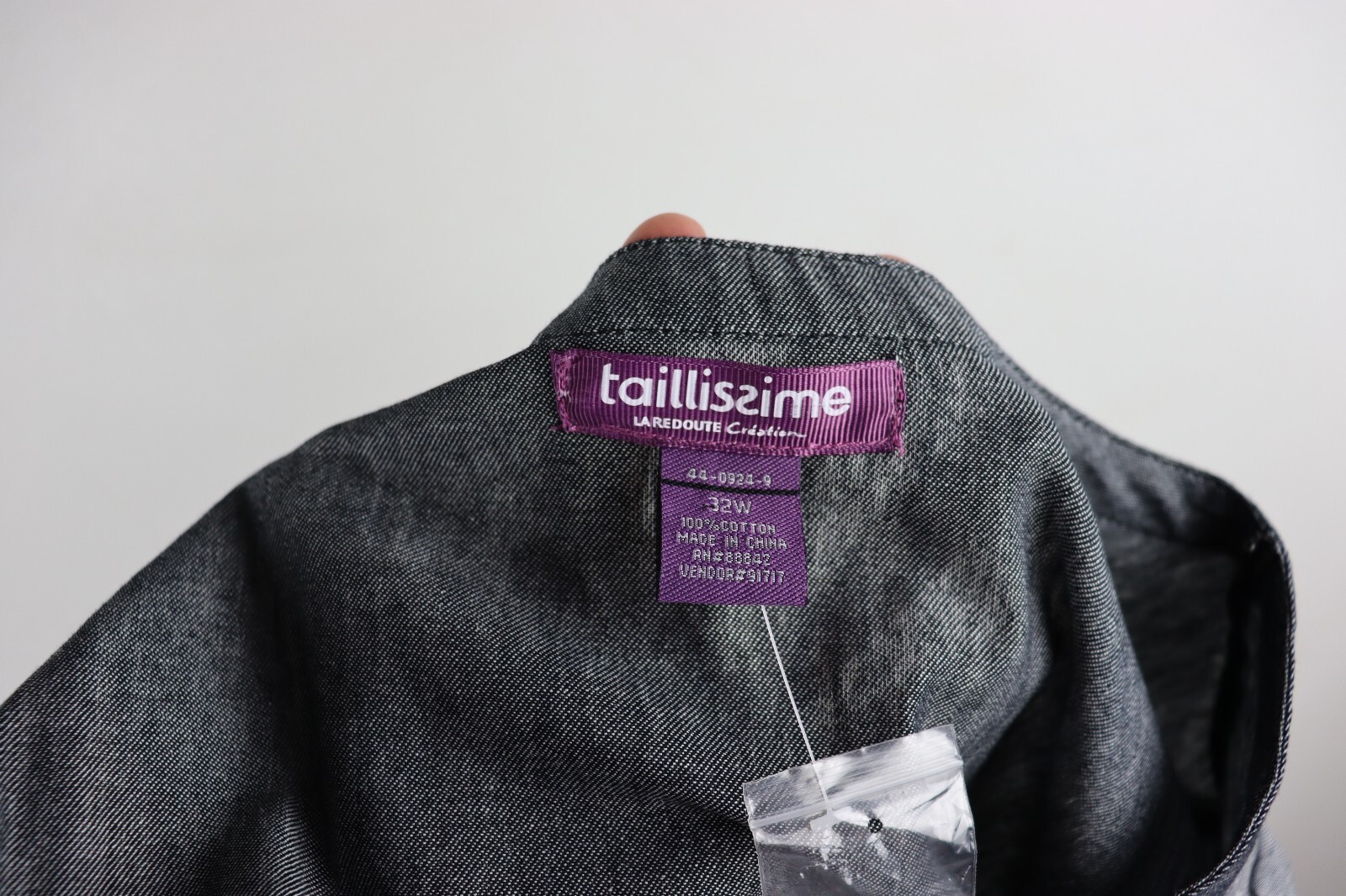 Taillessime La Redoute Creation Dress Sz 32W Plus Gray Short Sleeve Button