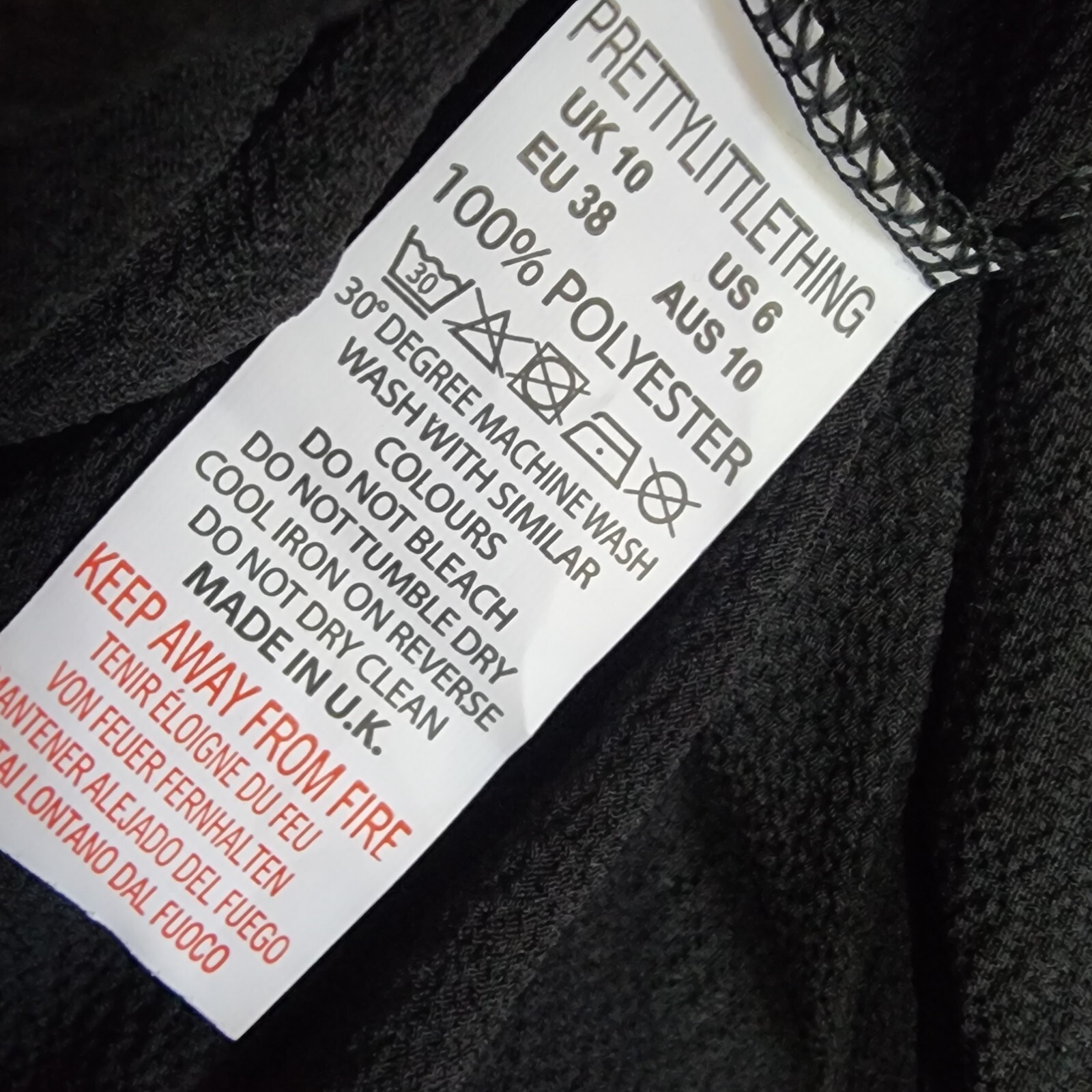 PRETTY LITTLE THING Solid All Black Button Down Shirt Dress Womens Size 6