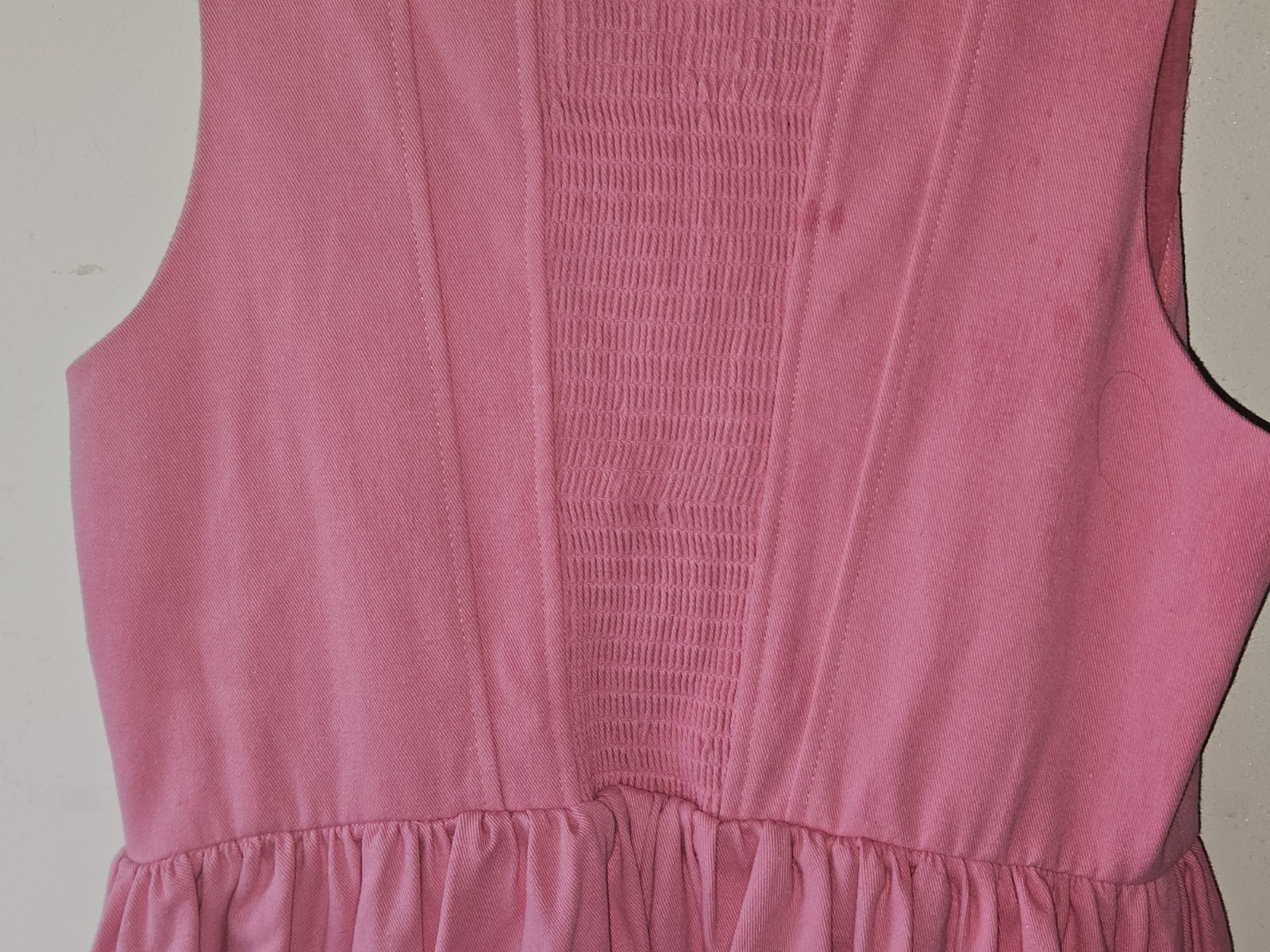 Kourt Pink Denim Corset Pleated Lele Babydoll Fit Flare Mini Dress Size Med NWT