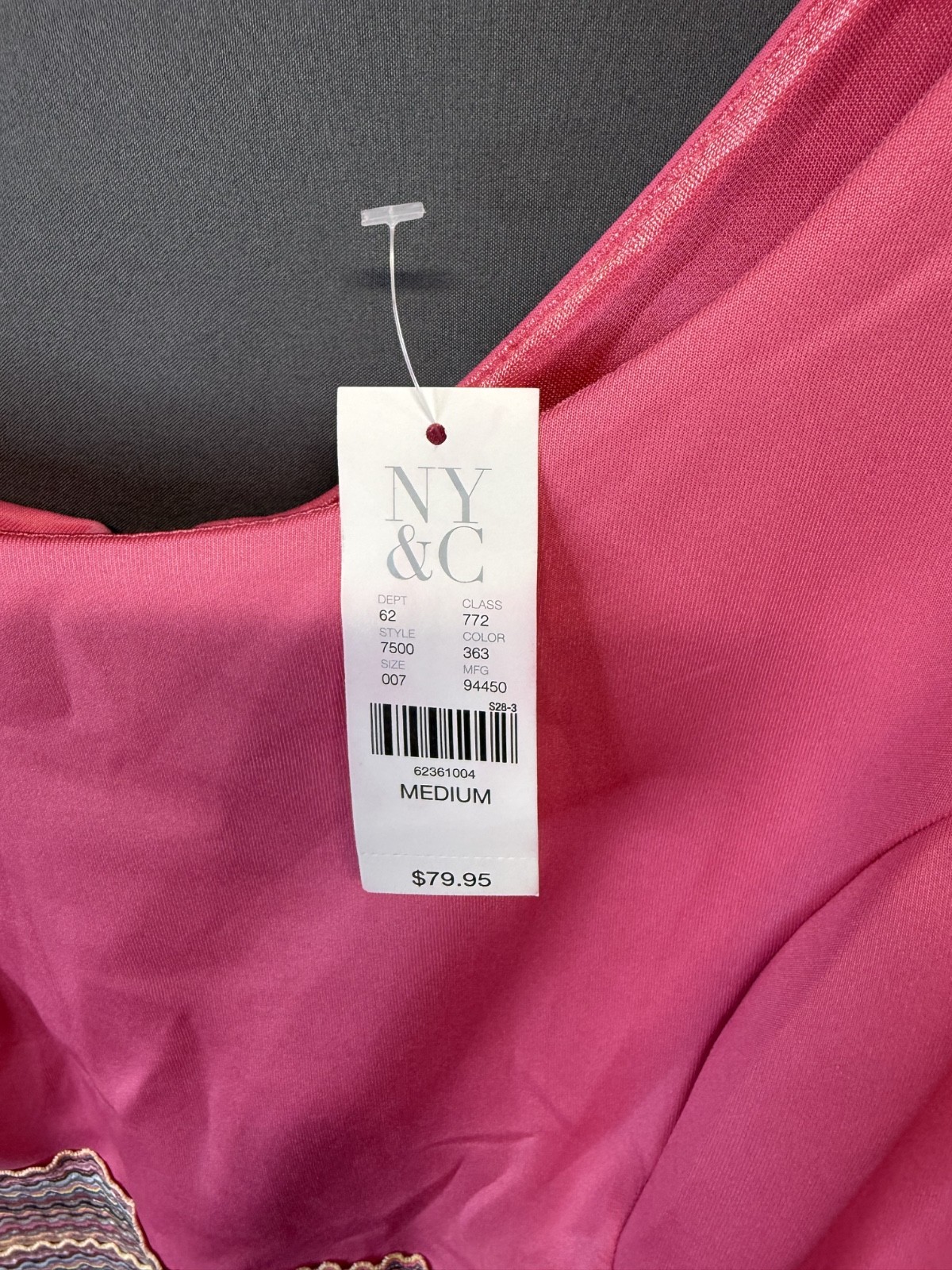 NWT New York & Company Pink & Multicolor Textured Zig Zag Mini Fit & Flare Dress