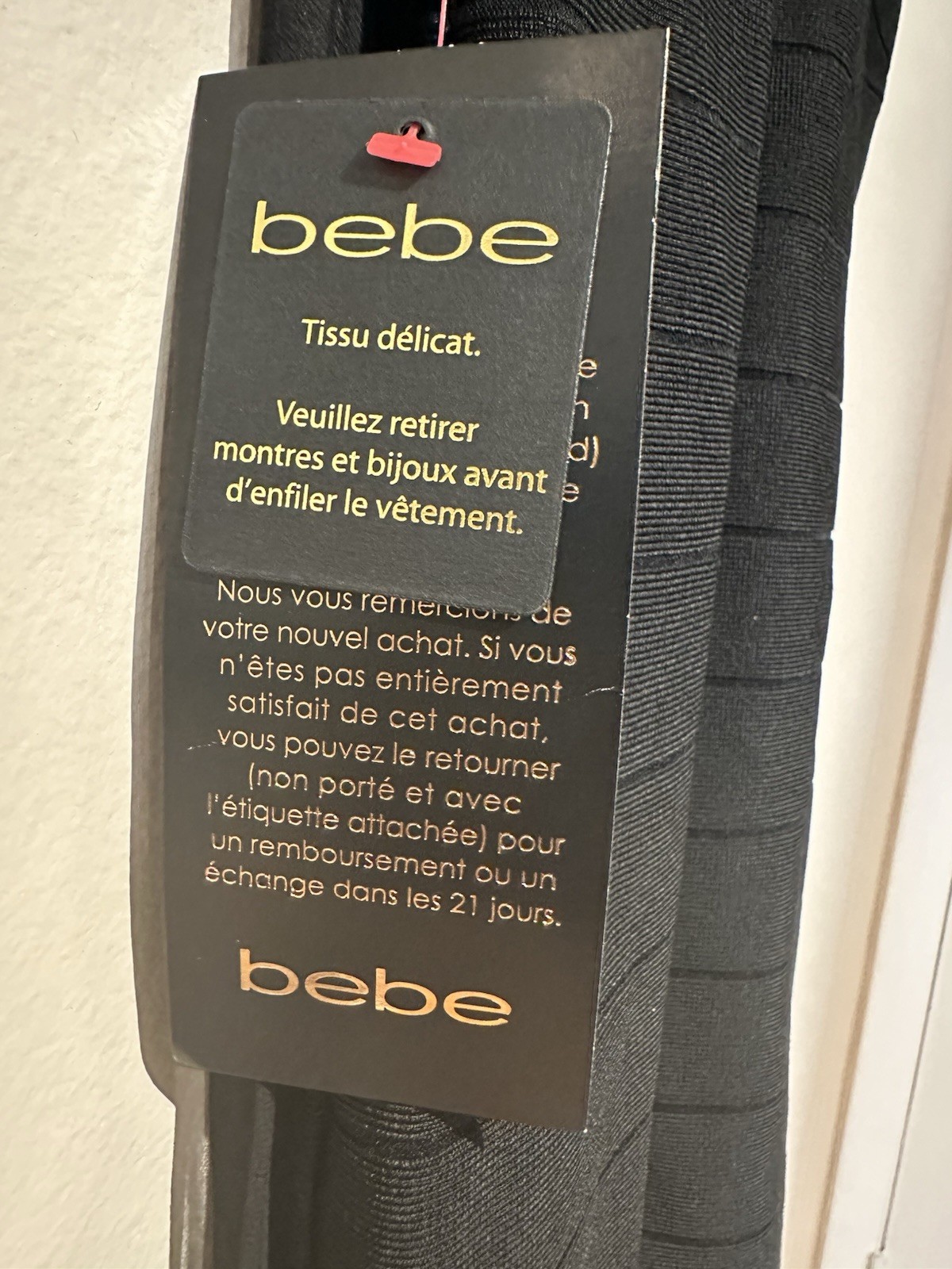 Bebe Dress Black Cocktail Bodycon Sheer Back Scarf S MSRP $139 NEW w/ TAG