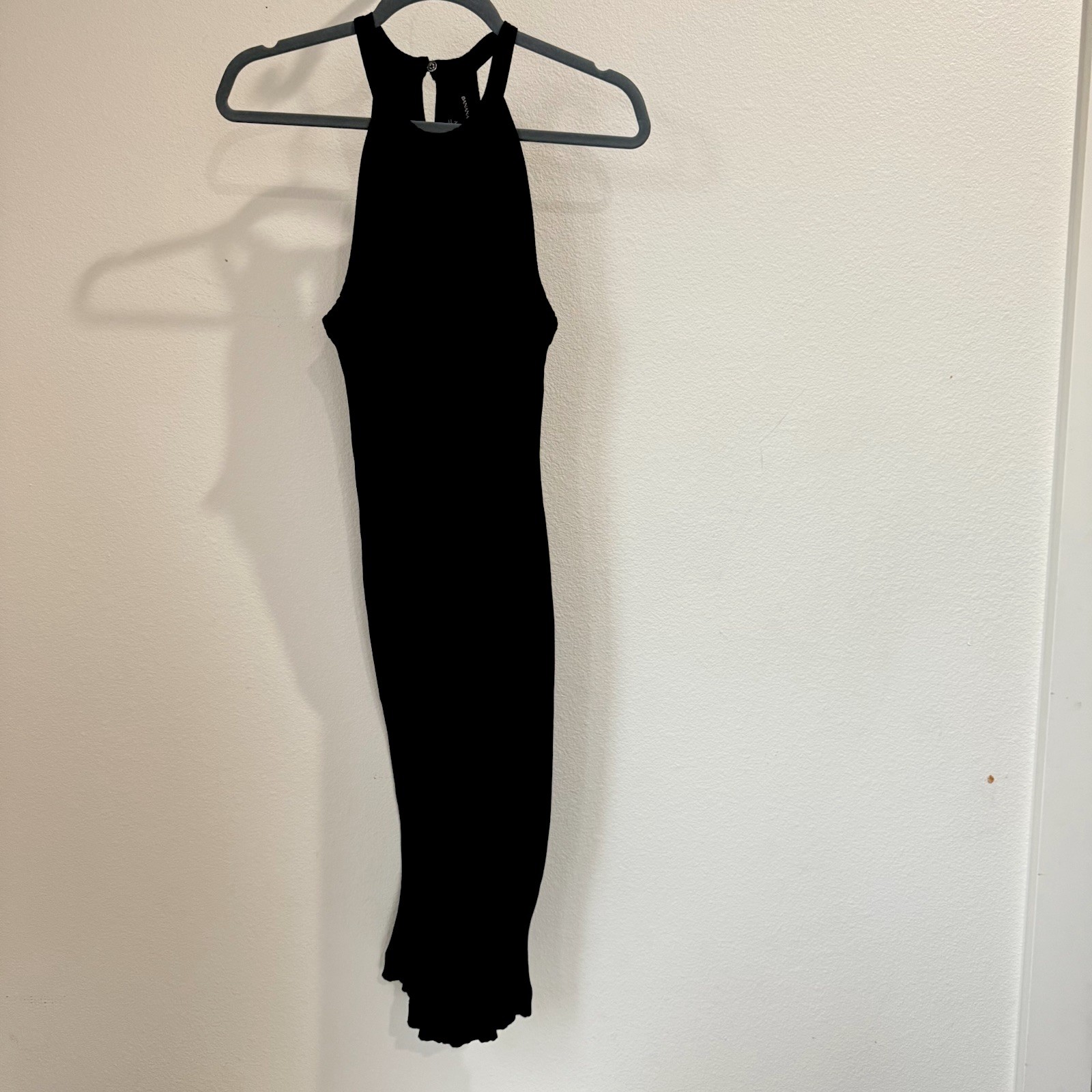 Banana Republic Ribbed Halter Mock Neck Midi Dress Women’s Medium Black