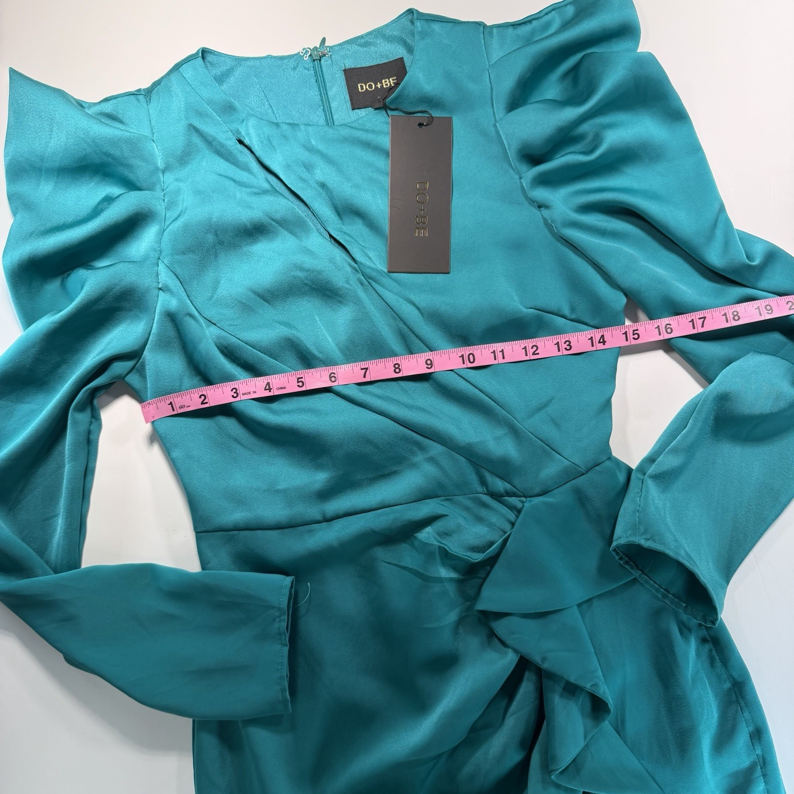 Do + Be Women’s Turquoise Blue Long Sleeve Cocktail Dress Semi Formal NWT S