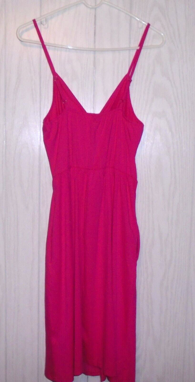 Vote Pretty Keyhole Tie Neckline Pockets Babydoll Sun Dress Pink Size LARGE NWT