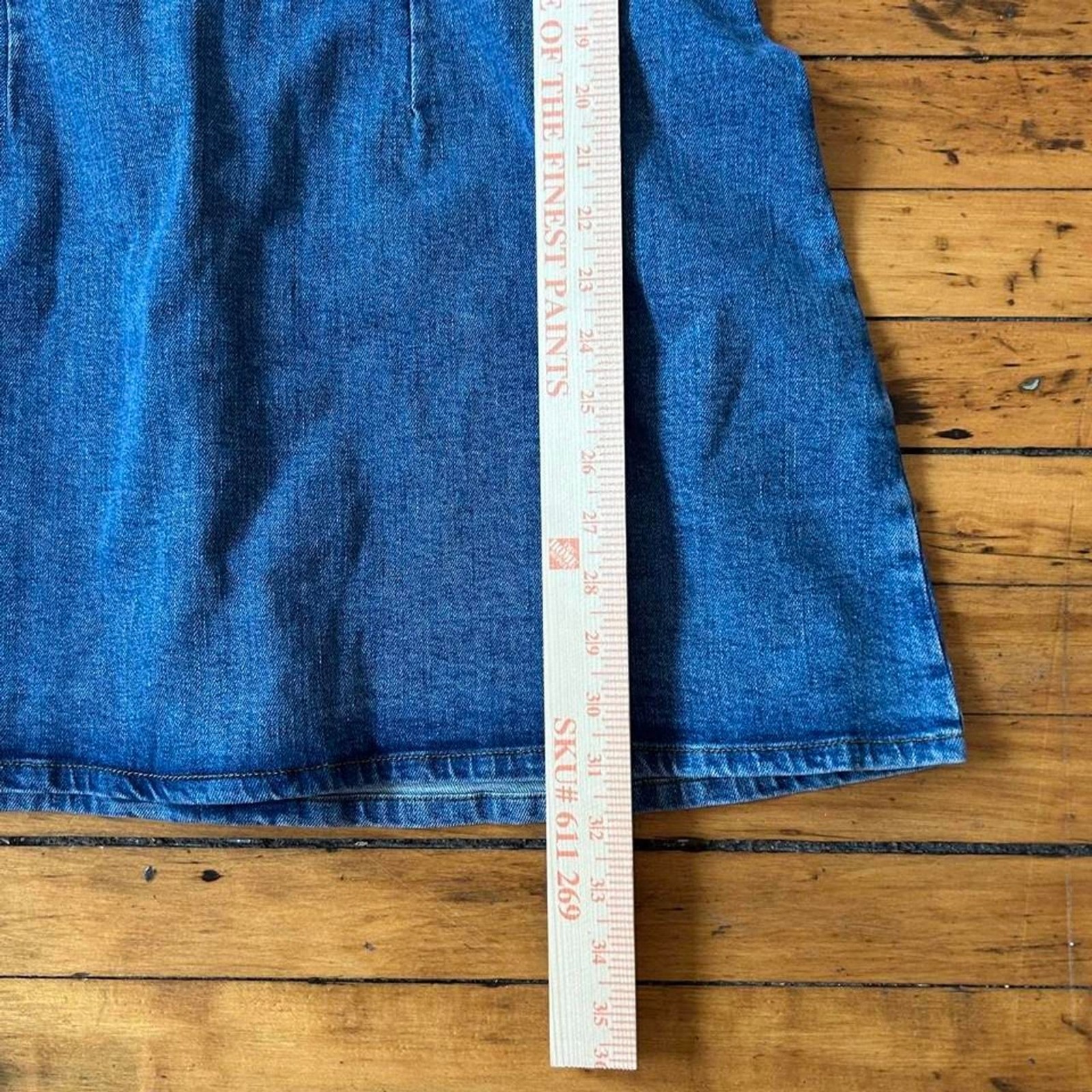 ASOS DESIGN Sleeveless Denim Mini Dress Blue Back Zip Size US 12 / Large
