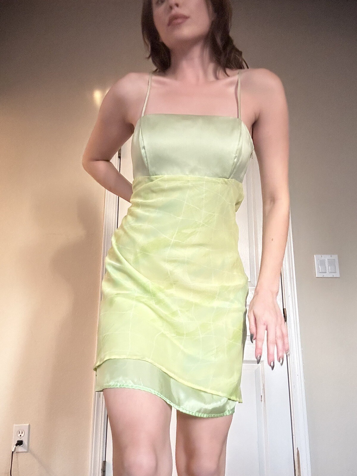 Teens / Girls Green Tinkerbell Fairy Prom Dress Midi Length Size 8 Brand Siri