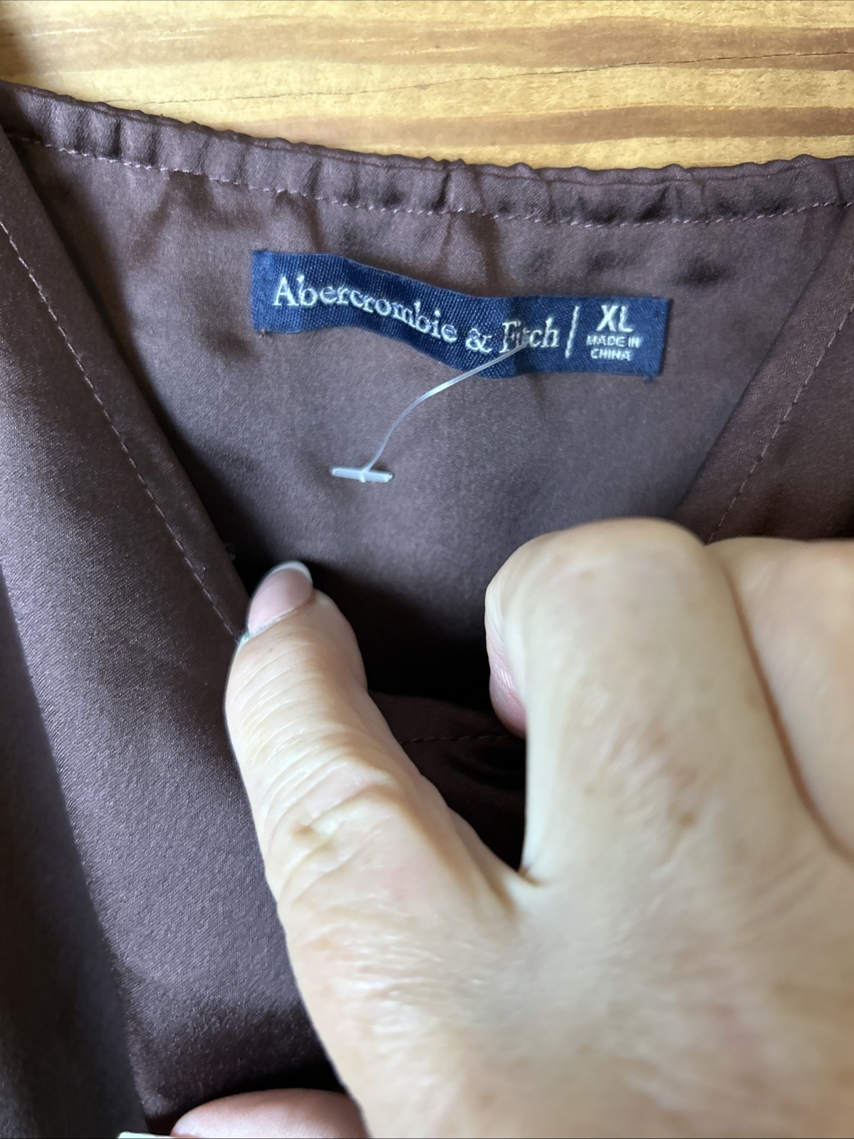 Abercrombie and Fitch brown slipped dress slit in the front extra large satin