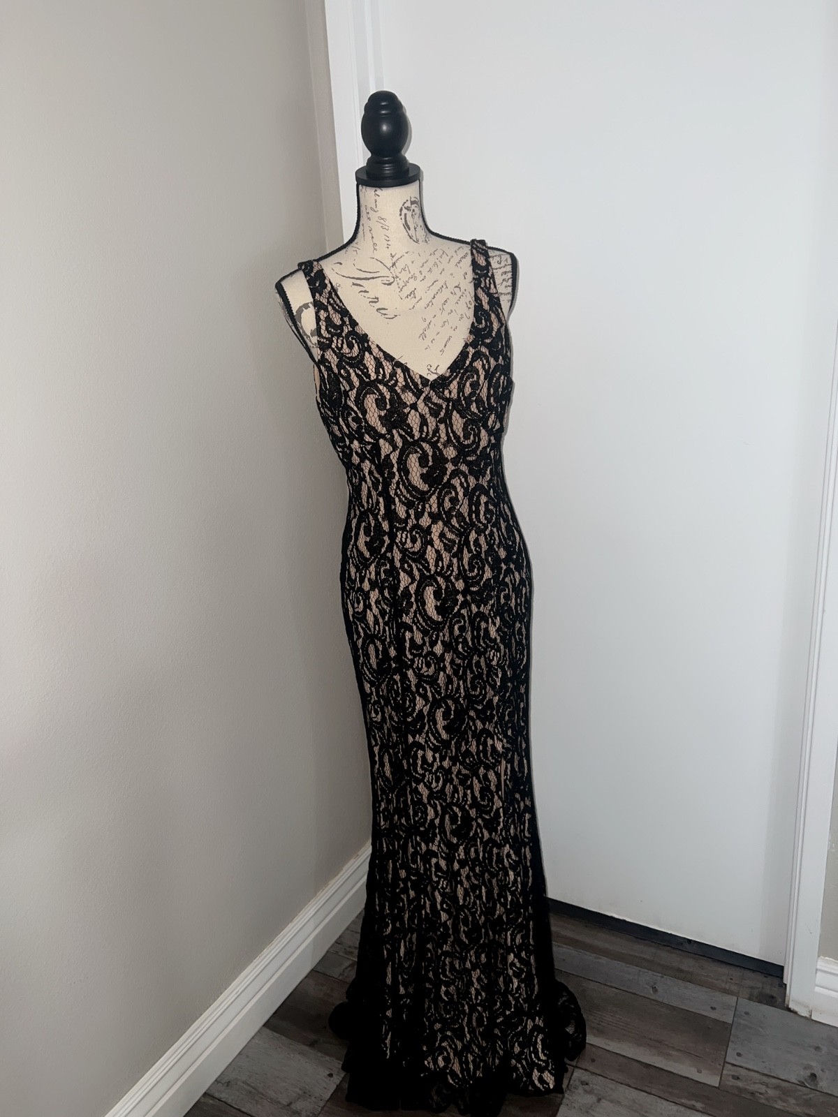 BCBG black lave long dress