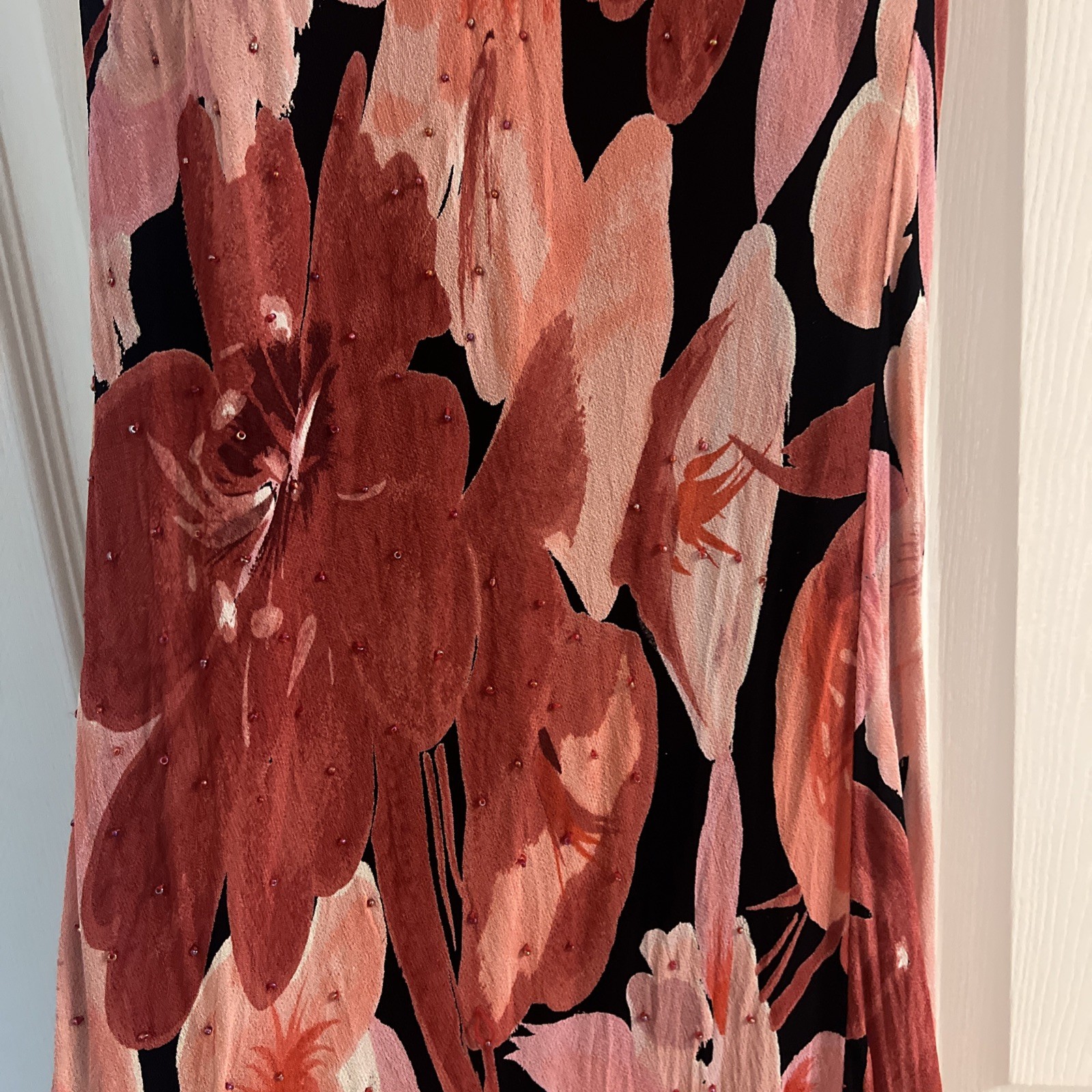 Majick Floral Vintage Beaded Sleeveless Pink Dress Size medium