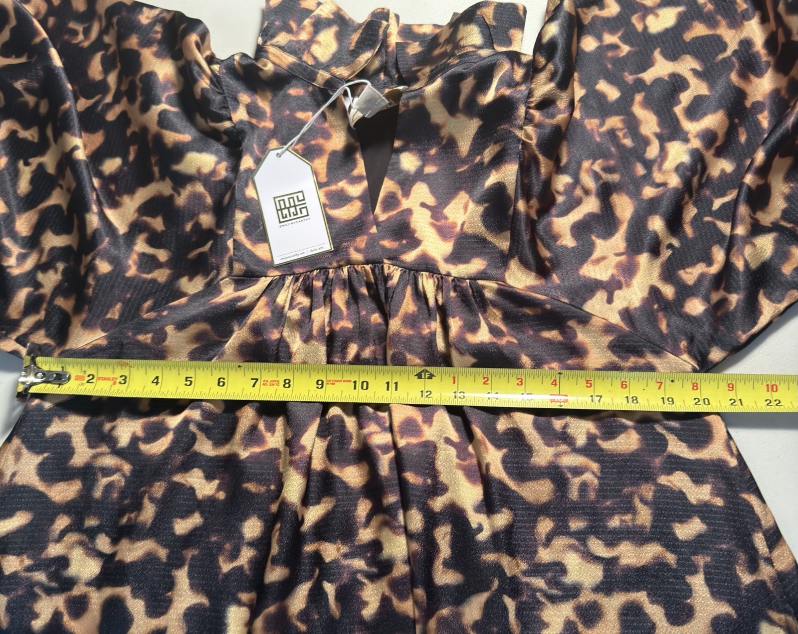 Emily mcCarthy Stella dress tortoise Shell Size Small NWT