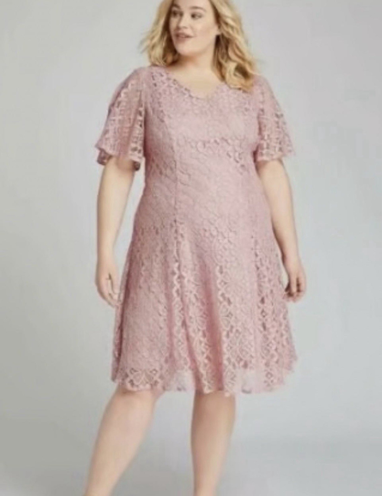 Lane Bryant Women’s Pink Formal Dress Size 16 NWT Plus Size Wedding Guest
