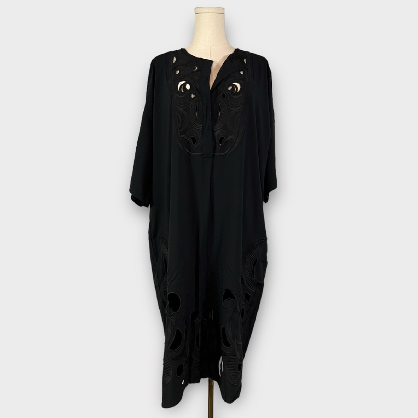 & Other Stories Embroidered Short Sleeve Shirt Dress Size 10