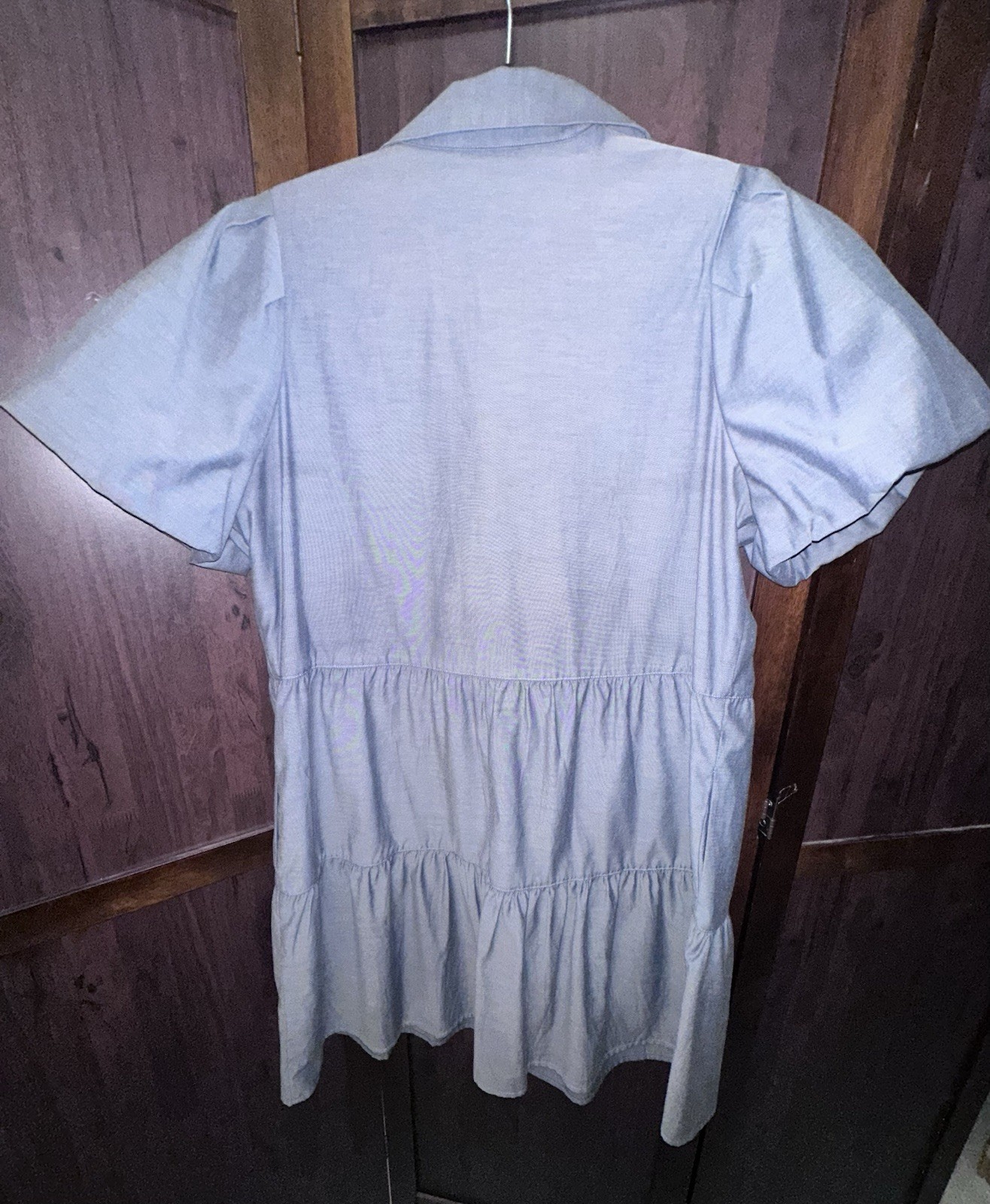 Brochu Walker Havana Mini Dress puff sleeves Washed Slate/gray L