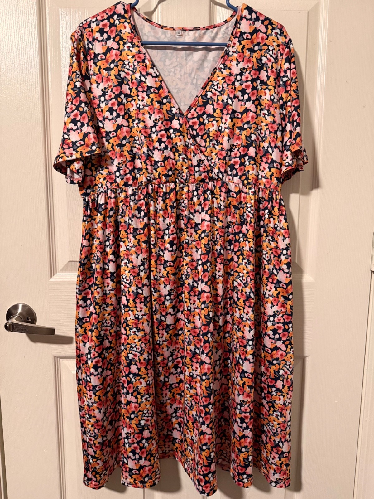 Emery Rose – Boho-Chic Floral Print A-Line Dress -XL