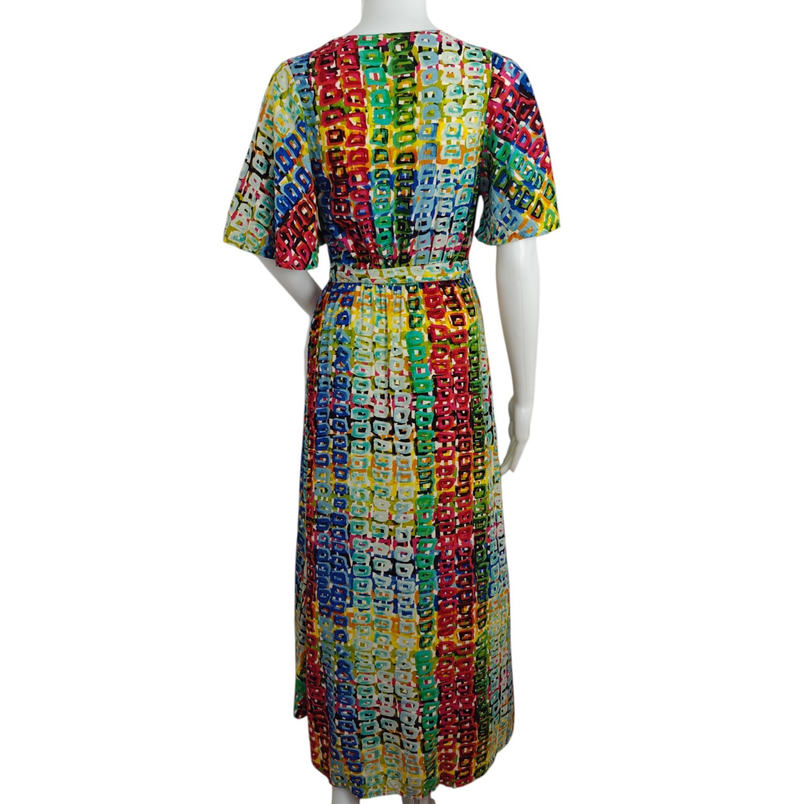 Jams World Adele Wrap Dress Size XS Road Trip Multicolor Print Hawaiian Beachy