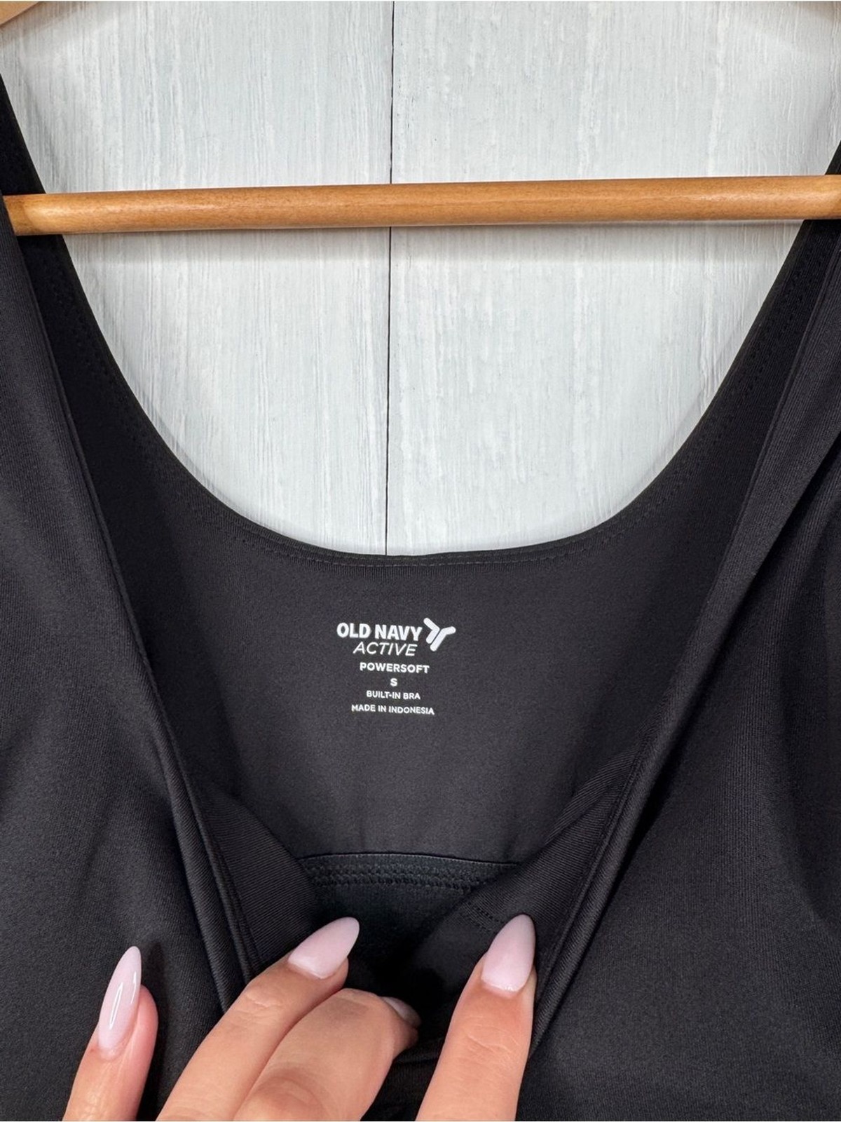 Old Navy PowerSoft Shelf-Bra Support Black Athletic Dress Size S NWT