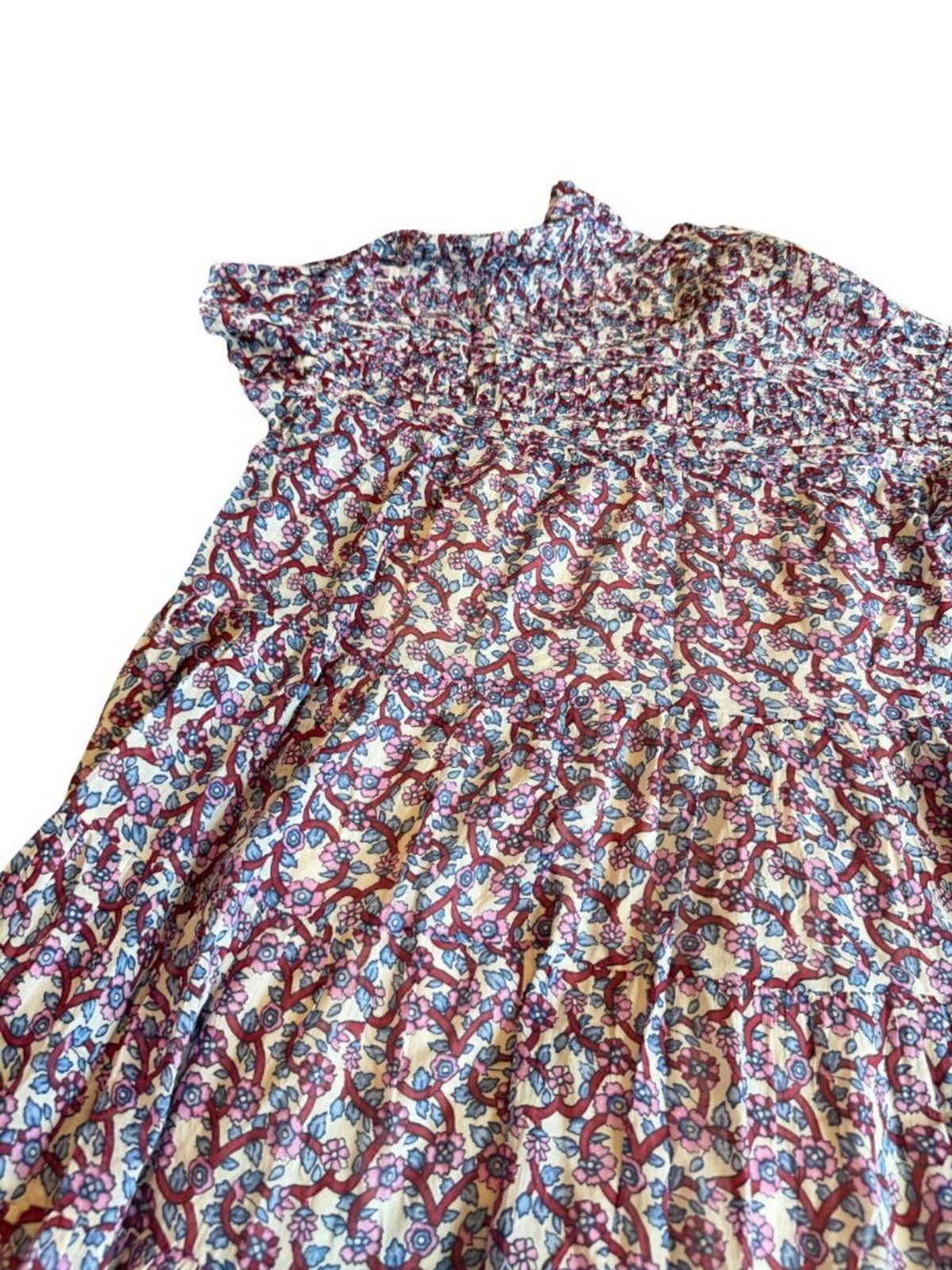 Isabel Marant Étoile Lanikaye Knee Length Dress Short Sleeve Floral Size 38 Med