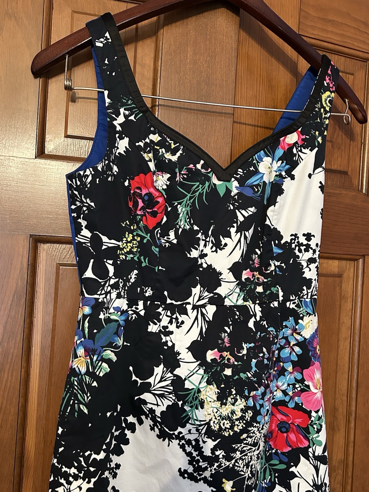 Anthropologie Leifnotes Multicolor Floral V-Neck Sleeveless Sheath Dress Lined 4