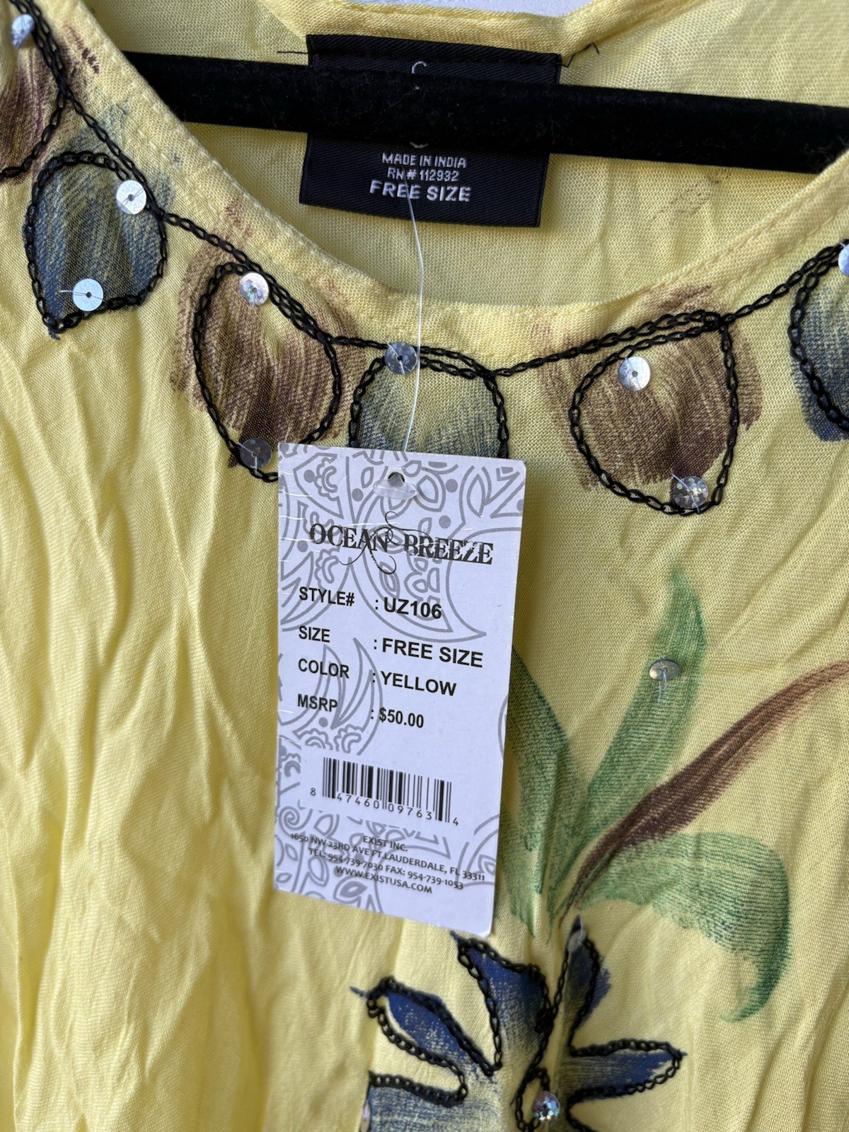 NWT Dress Yellow Floral Beachwear Cruise Resort Vacation Beach Party READ