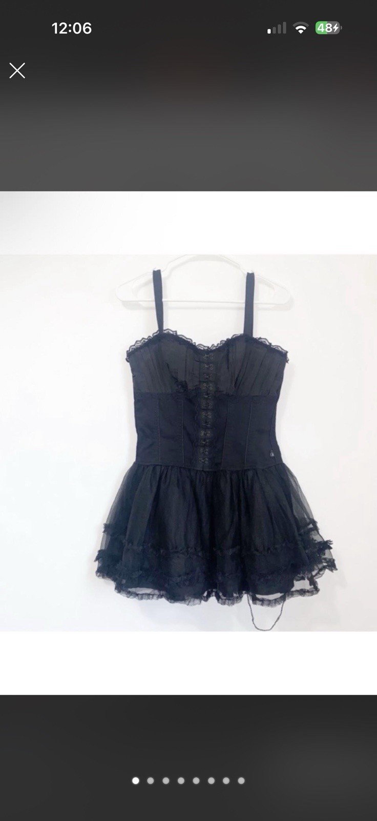 Y2K Royal Bones x Tripp NYC Corset Tutu Dress Black Mall Goth Fairy Size Medium