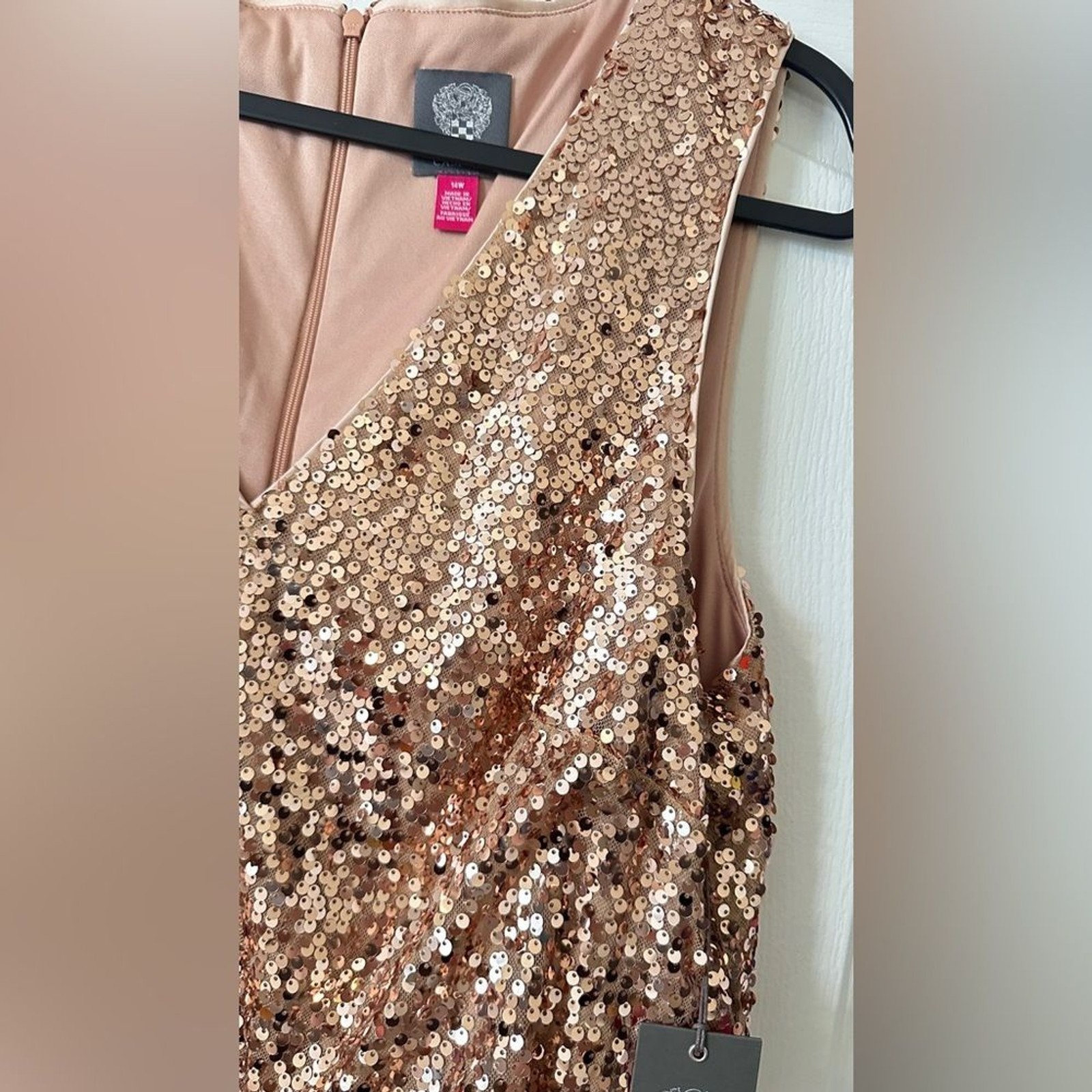 Vince Camuto Dress Copper Sequin, 14W and 16W