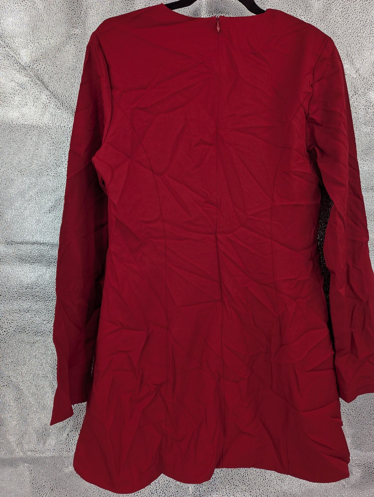 SHEIN Dress Womens Large Red Chinese Style Frog Button Tunic Long Sleeve