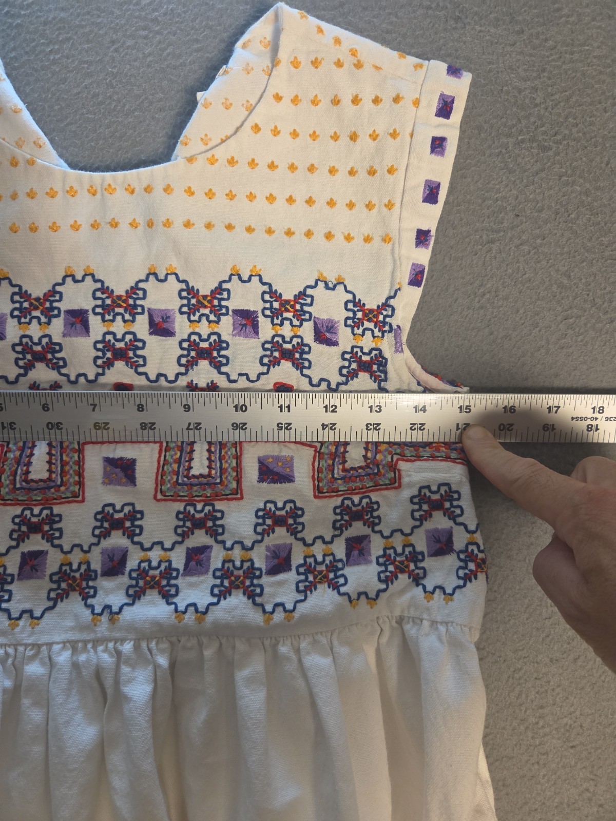 Suno NY White Cotton Geometric Embroidered Boho Sleeveless Midi Dress Size 2