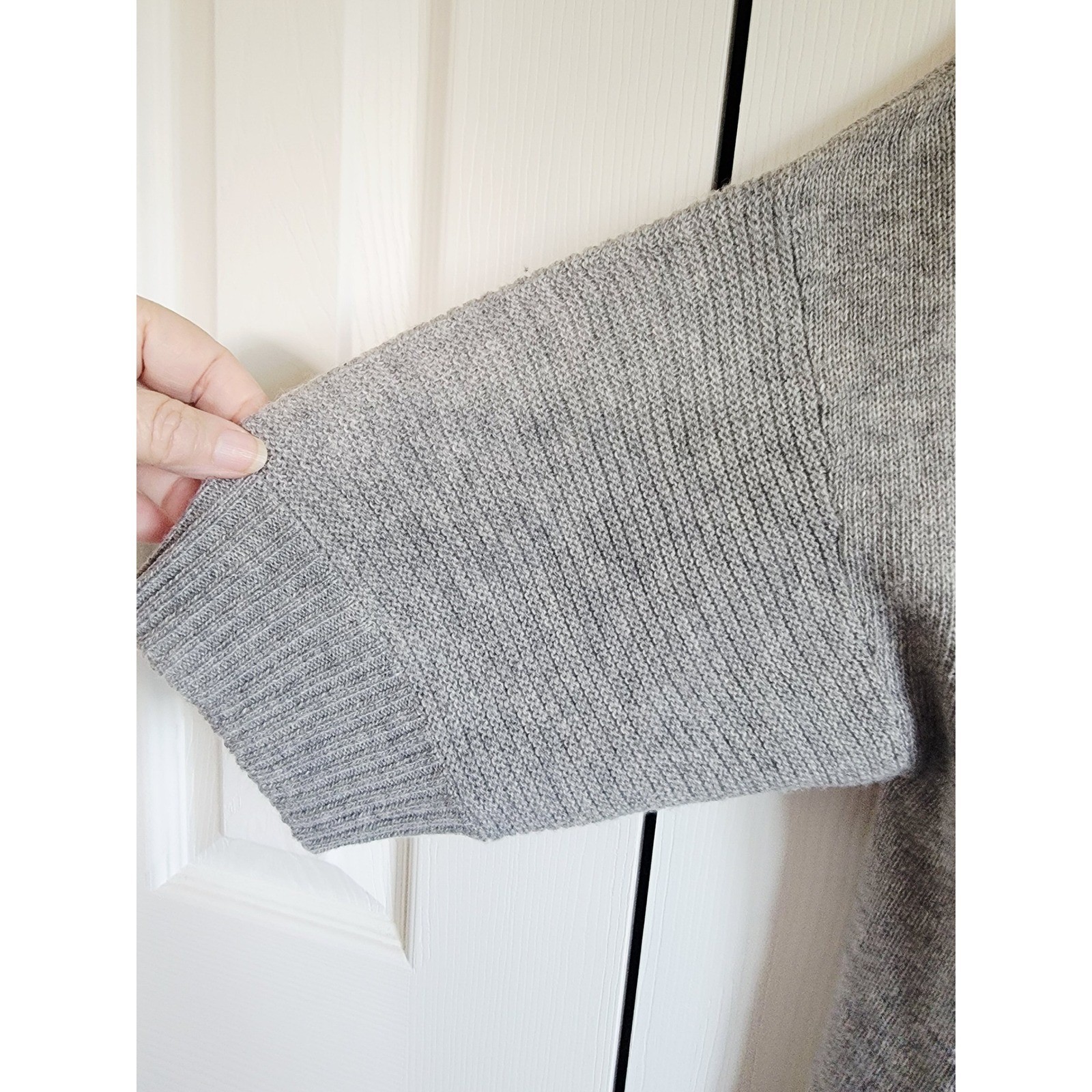 BCBGeneration S Heather Grey V-Neck Sweater Dress Drape Cozy Small NWT RV $98