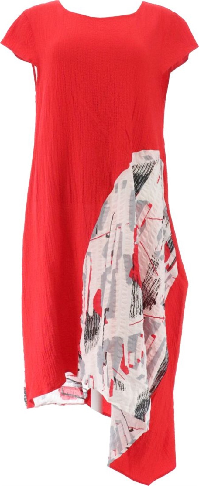 Truth + Style Cotton Blend Abstract Printed Dress Red Abstract XL NWOT (794)
