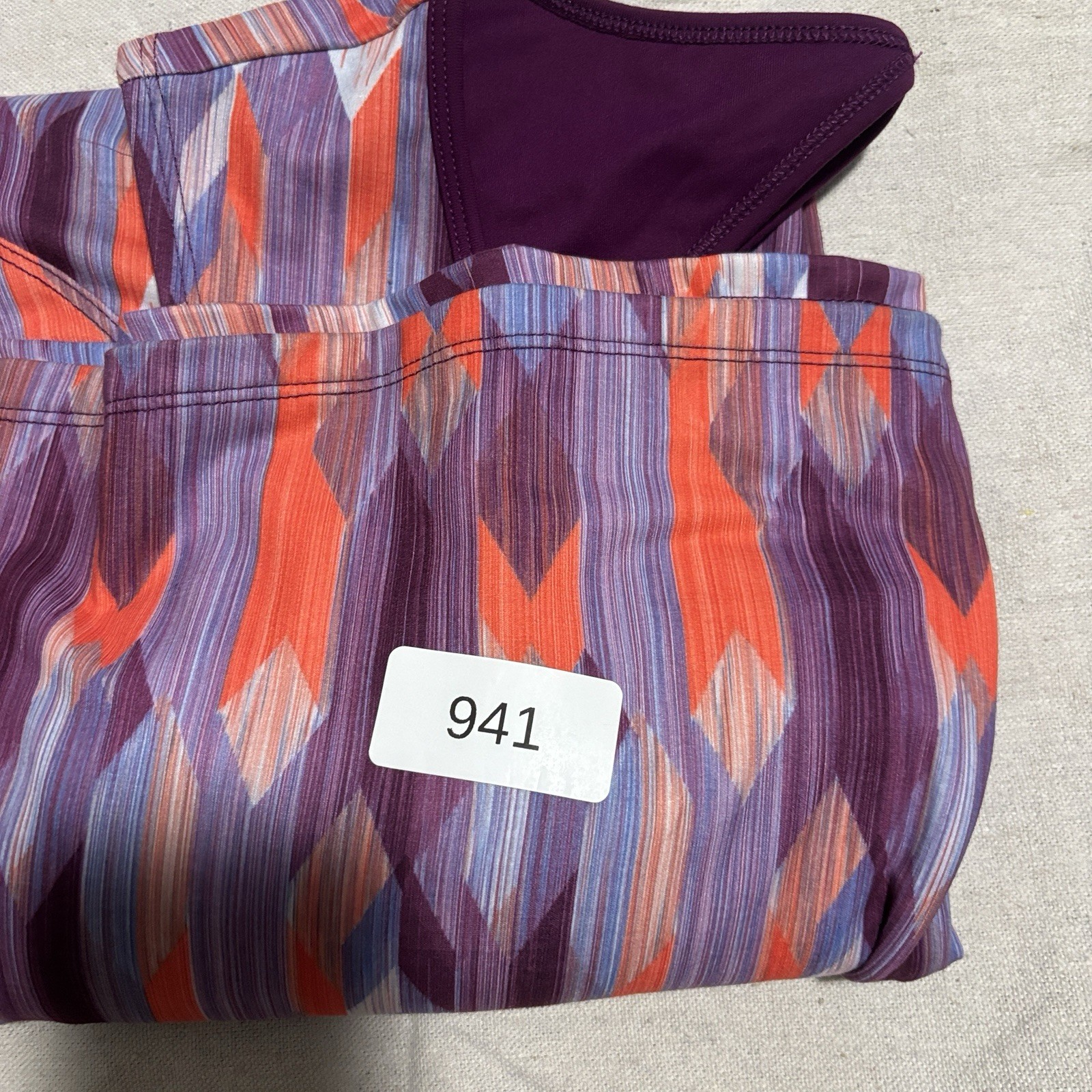 Prana Calico Athletic Dress Grapevine Gemstone Open Back Shelf Bra Pocket Size L