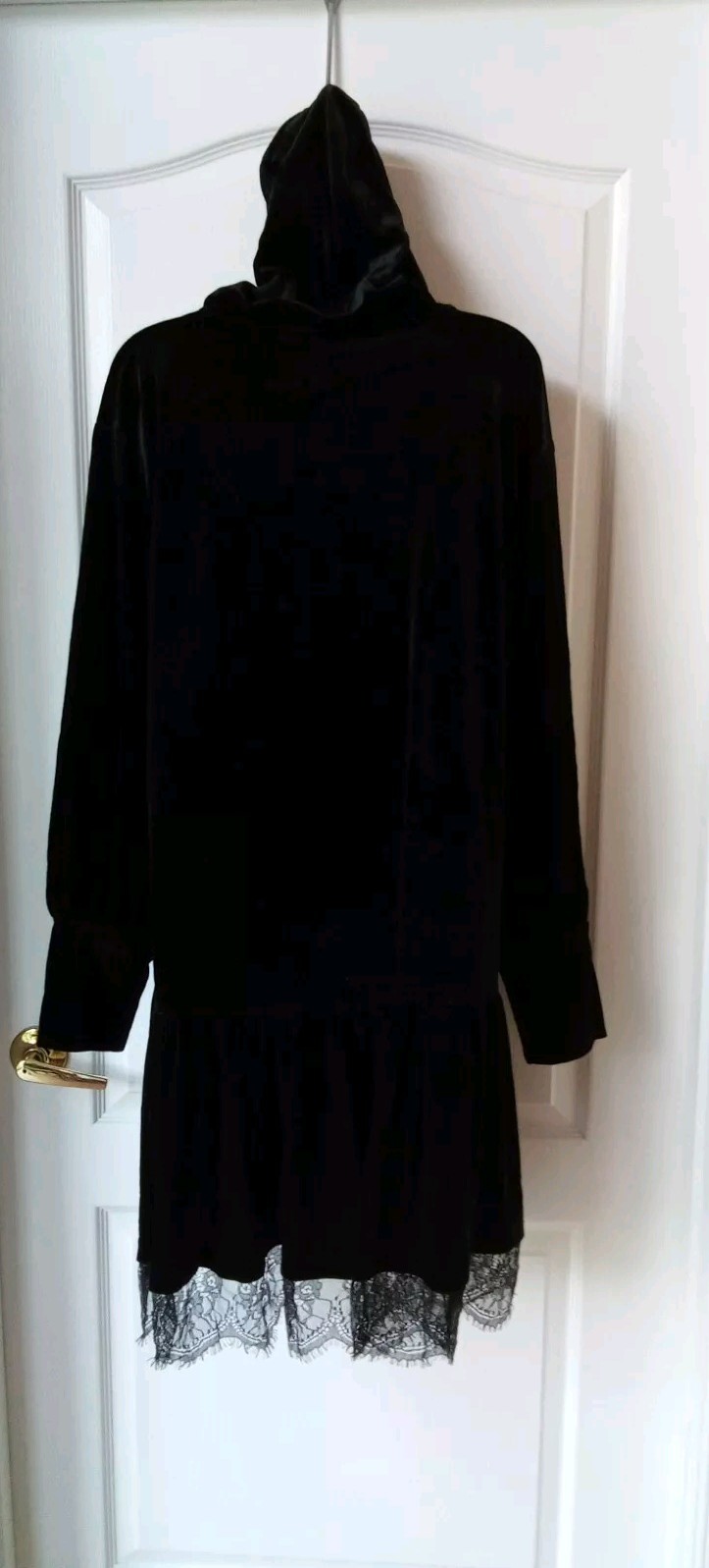 Black Milk Hooded Velor Black Long Sleeve Dress Women’s Size XL NEW WITH TAGS!!