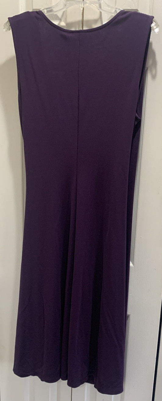 NWT Spiegel Eggplant Purple Sleeveless V Neck Faux Wrap Dress w/ Jacket Size XL