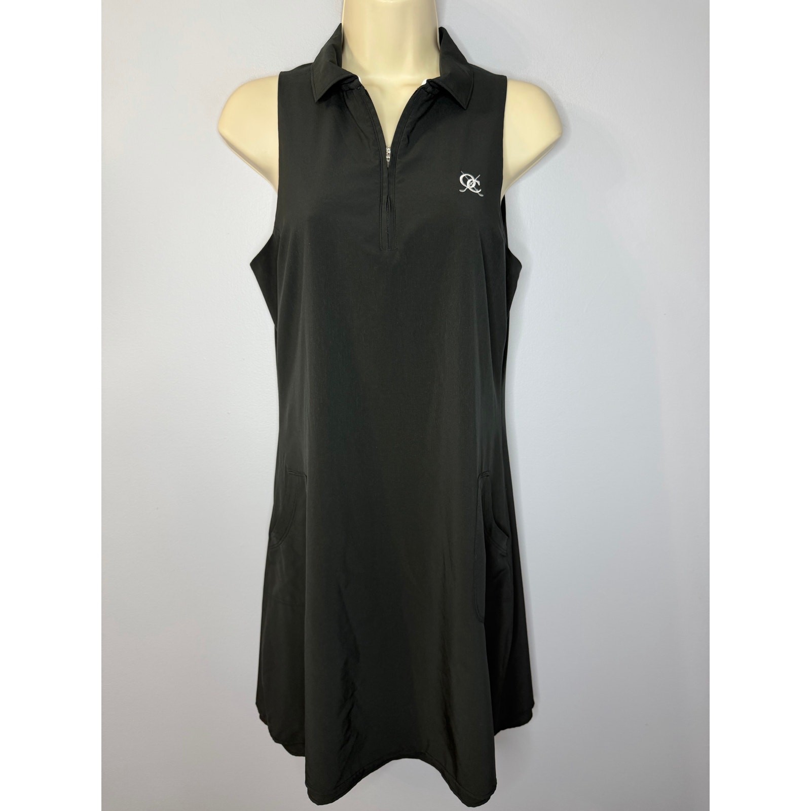 Peter Millar Carner Sleeveless Sport Golf Dress Crown Sport Black Sz S