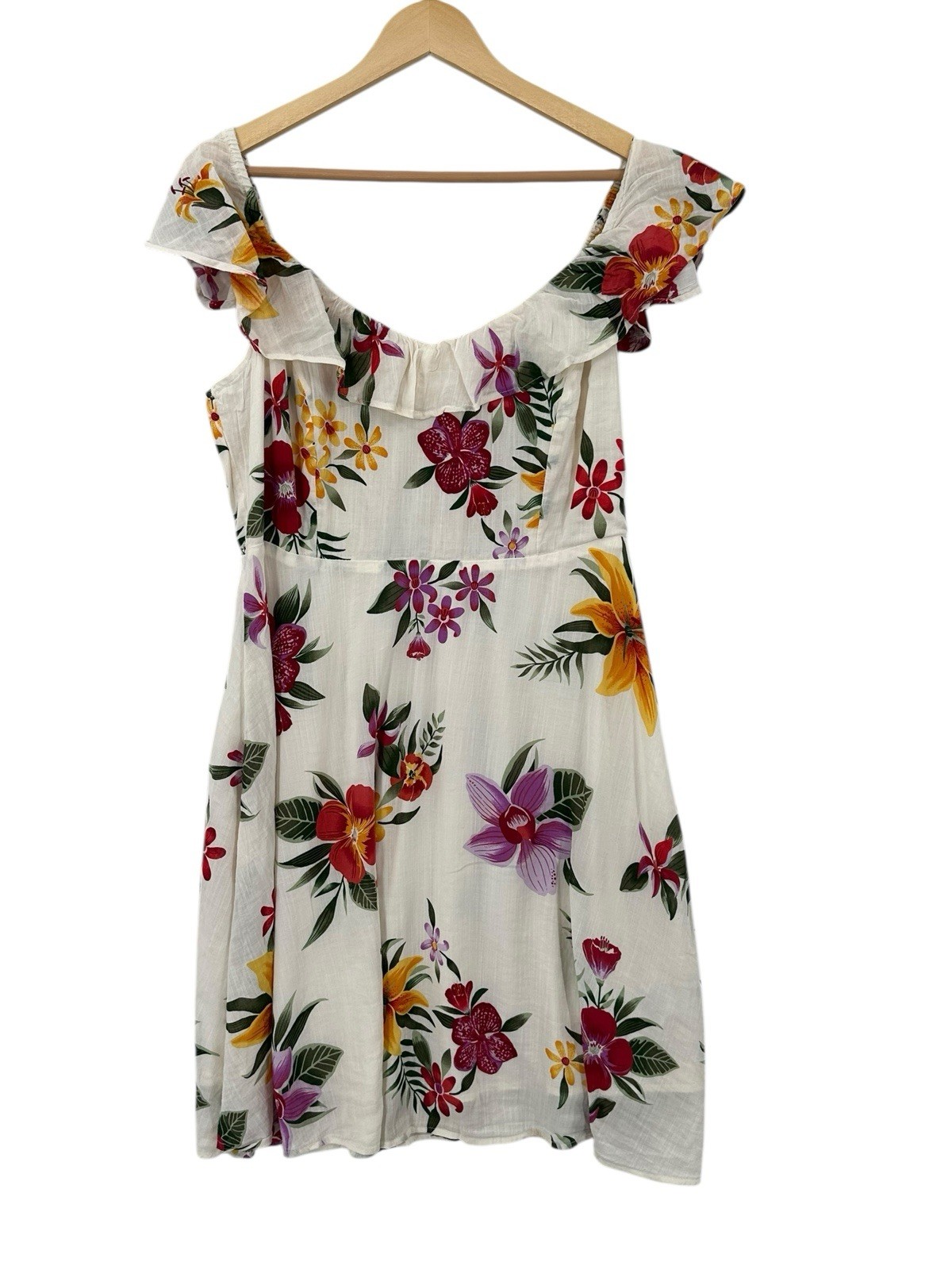 Old Navy Dress Women’s Large Floral Smocked Cami Ruffle Sheath Colorful Boho